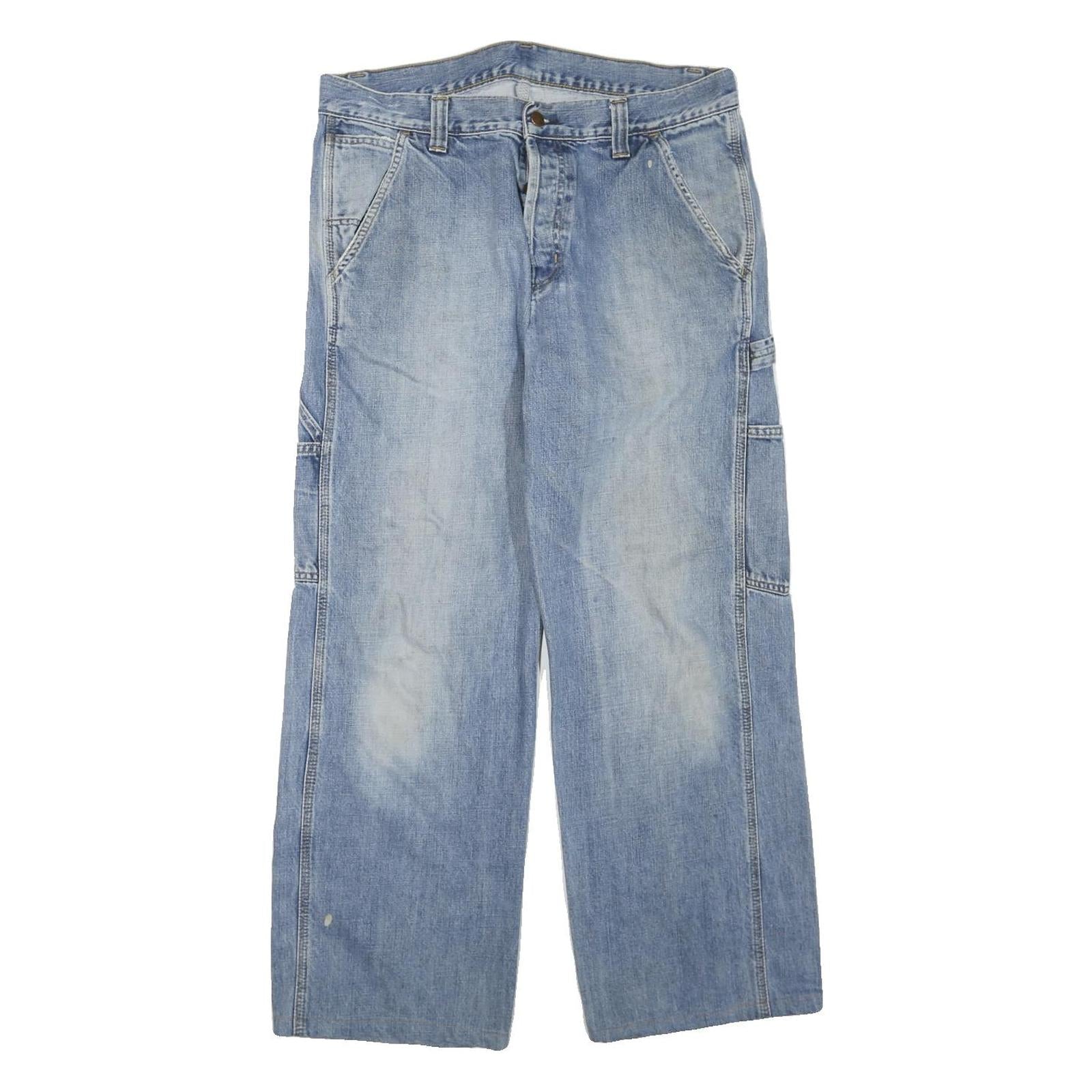CARHARTT Mens Jeans Blue Regular Straight Denim Light W34 L28 Workwear Zip Refurbished - N/A refurbished available on Cerqular