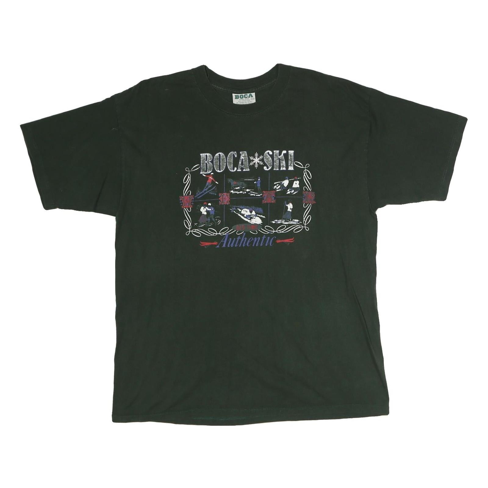 BOCA Mens Black Ski Graphic T-Shirt L Short Sleeve Crew Neck Winter Sports Refurbished - N/A refurbished available on Cerqular
