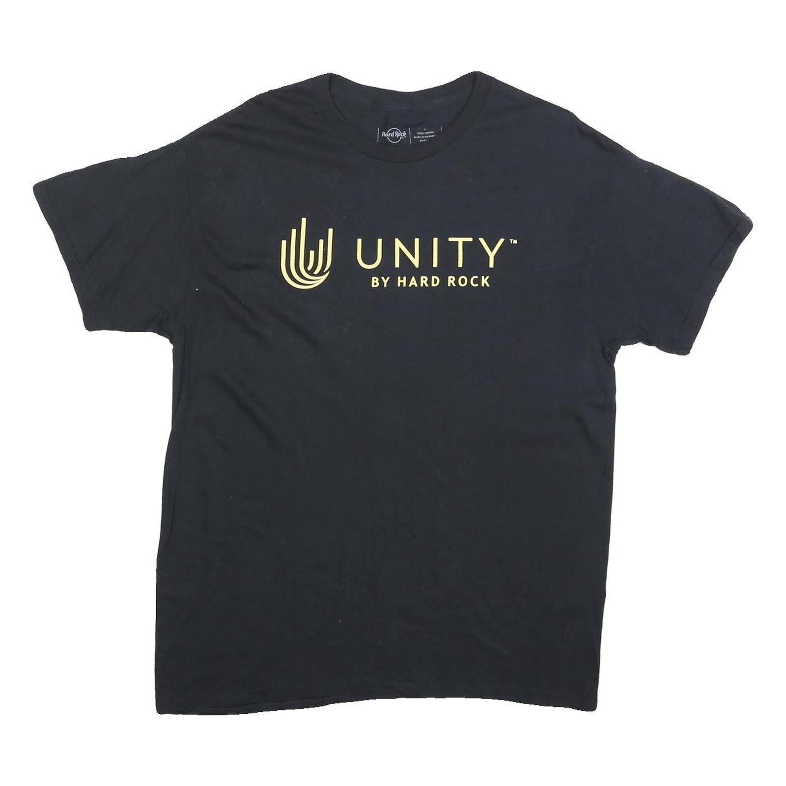 HARD ROCK CAFE Mens Black Unity Graphic T-Shirt L Short Sleeve Crew Neck Cotton Refurbished - N/A refurbished available on Cerqular