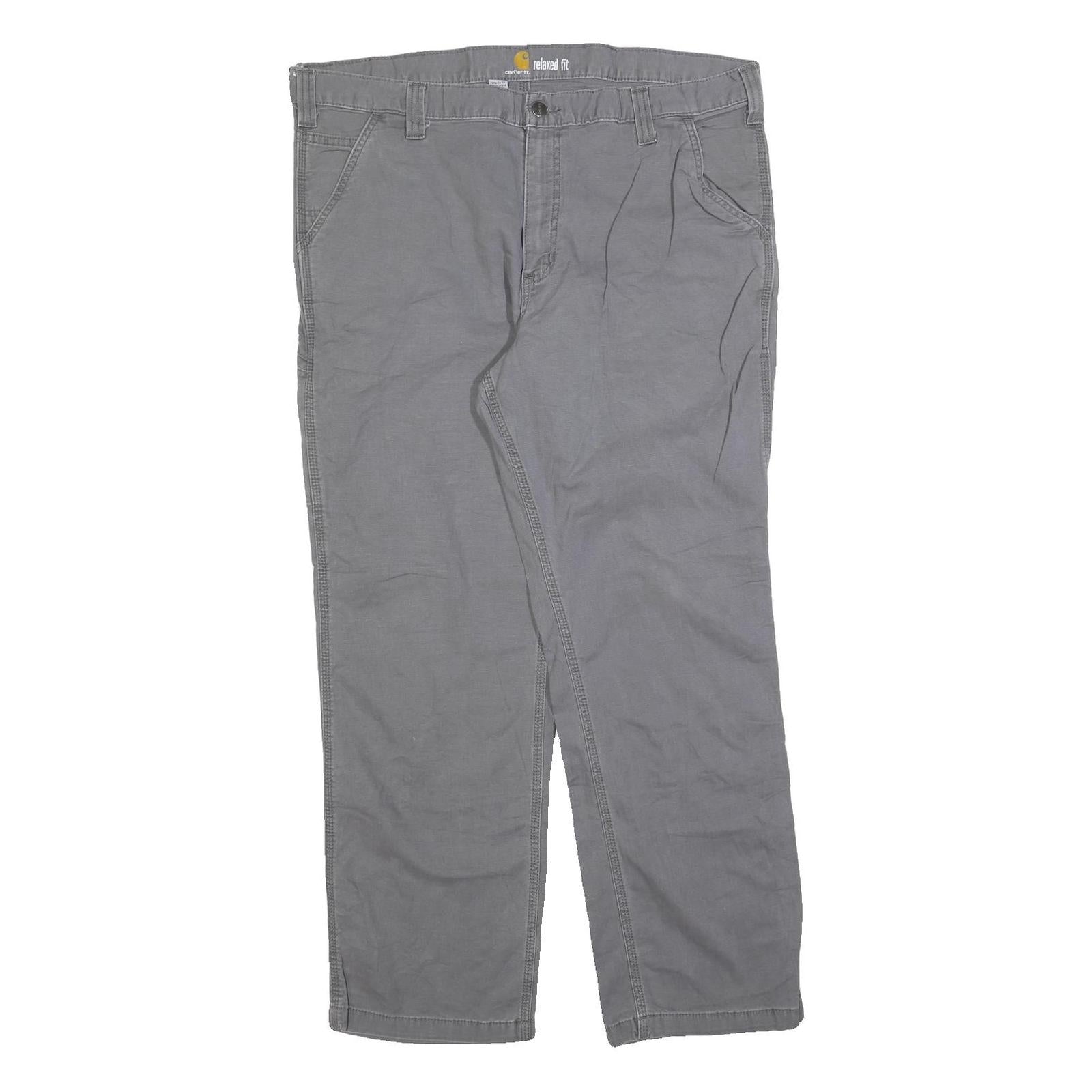 CARHARTT Mens Relaxed Fit Grey Cotton Blend Zip Trousers W40 L30 Casual Workwear Refurbished - N/A refurbished available on Cerqular