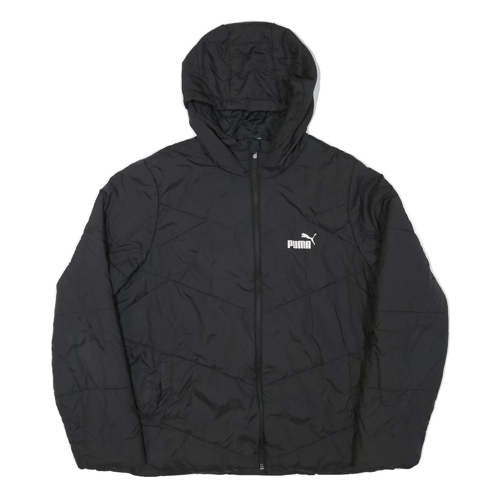 PUMA Womens Black Hooded Zip Polyester Blend Jacket XL Quilted Activewear Refurbished - N/A refurbished available on Cerqular