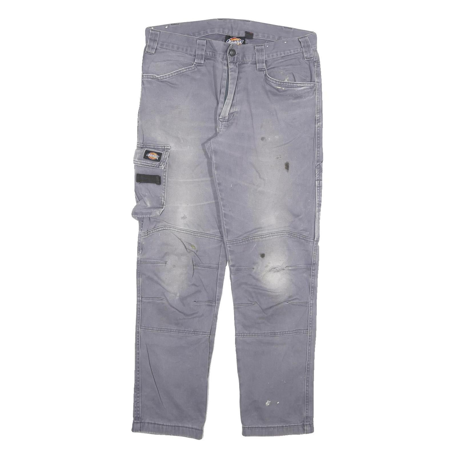 DICKIES Womens Regular Fit Grey Cotton Blend Workwear Trousers W32 L29 Cargo Zip Refurbished - N/A refurbished available on Cerqular