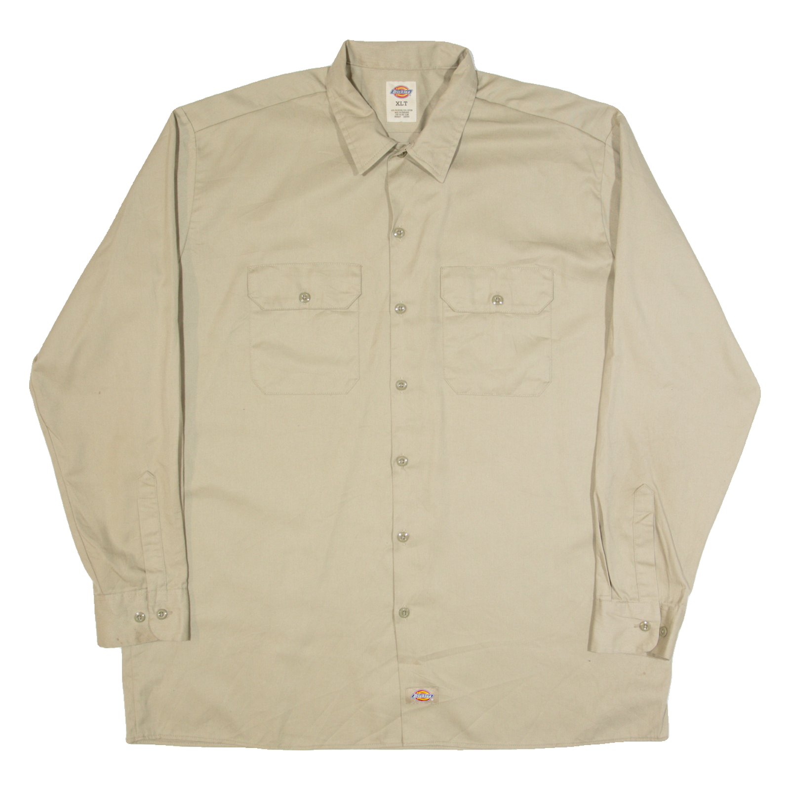DICKIES Tall Mens Worker Shirt Beige Long Sleeve XL Refurbished - N/A refurbished available on Cerqular