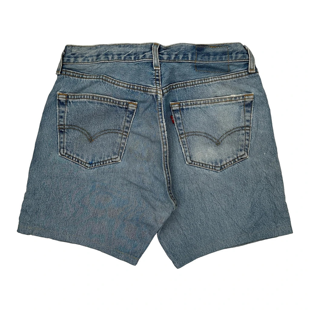 Levis Denim Shorts - 30W 9L Light Wash Denim Refurbished - Thrifted (note: this is a term often used to describe second- refurbished available on Cerqular