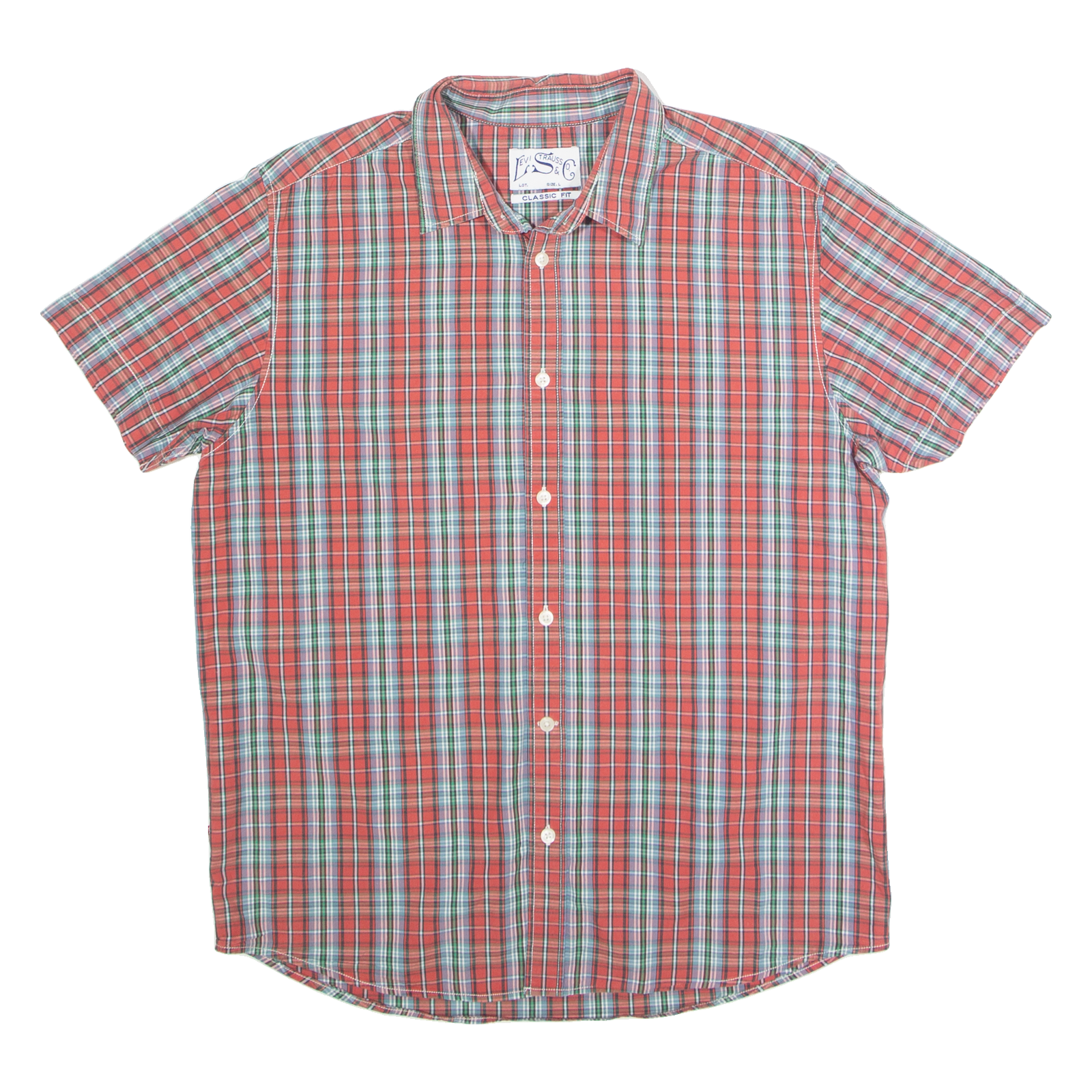 LEVI'S Mens Shirt Red Check L Refurbished - N/A refurbished available on Cerqular