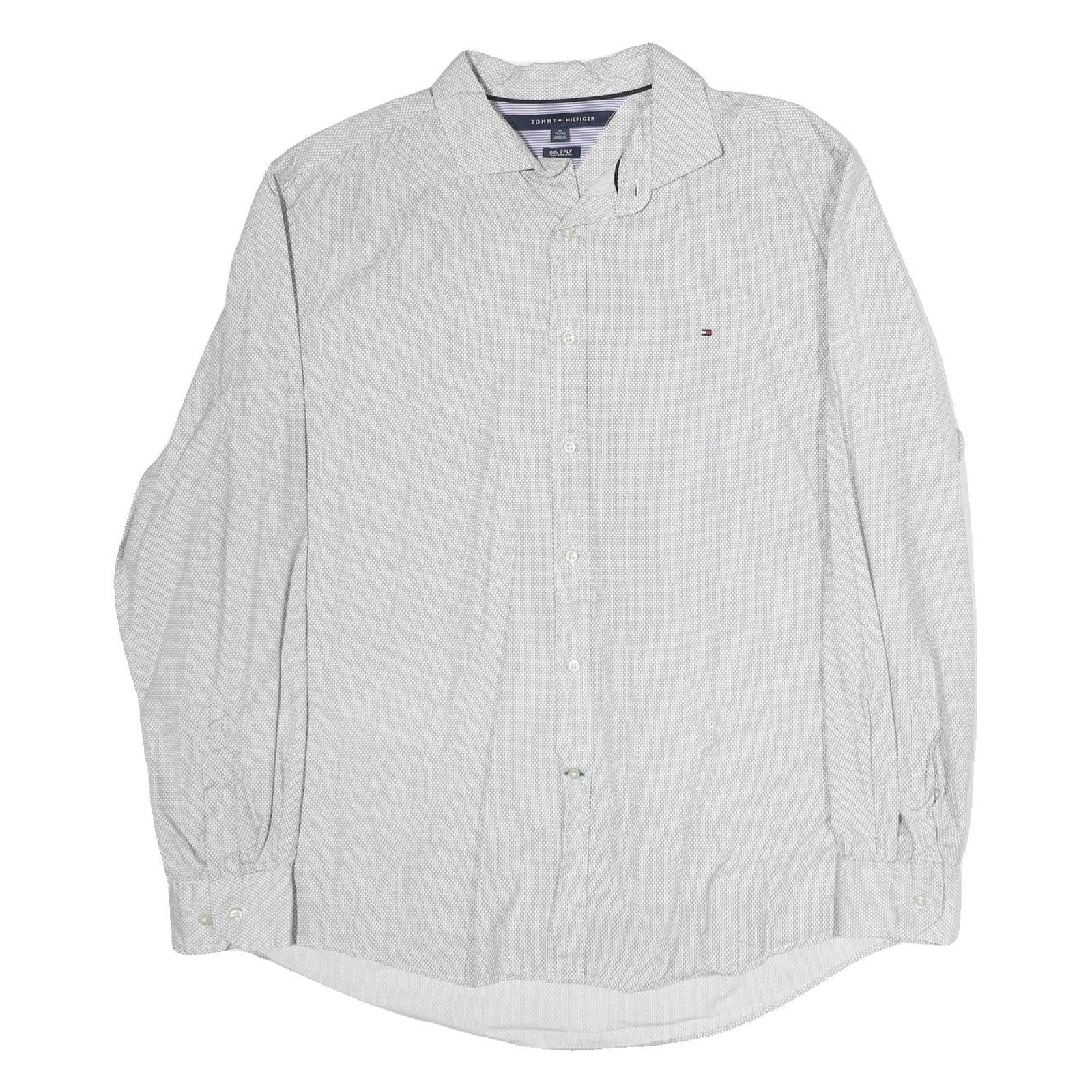 TOMMY HILFIGER Mens White Shirt XL Classic Cotton Long Sleeve Button Formal Refurbished - N/A refurbished available on Cerqular