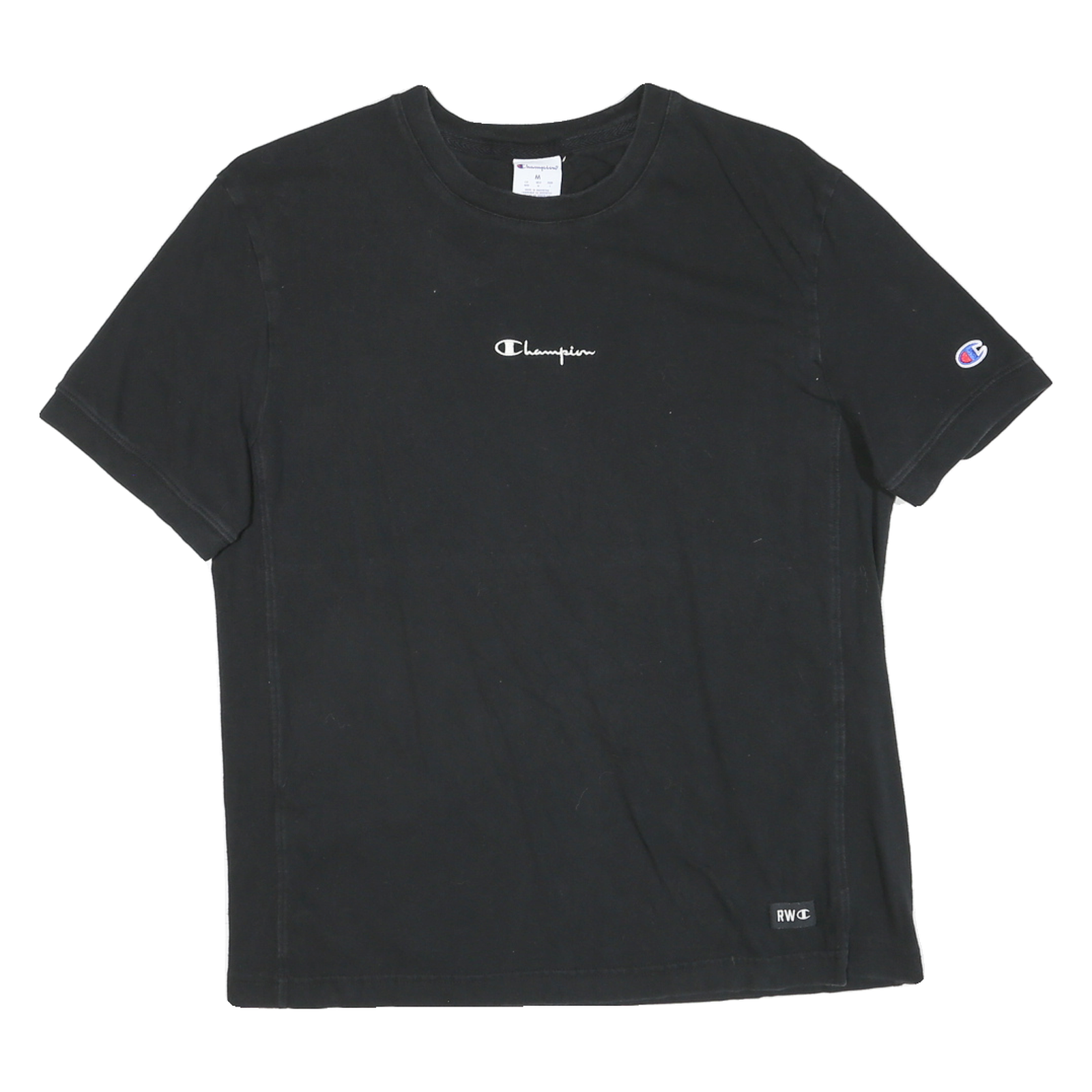 CHAMPION Mens Black Graphic T-Shirt M Short Sleeve Crew Neck Cotton Blend Refurbished - N/A refurbished available on Cerqular