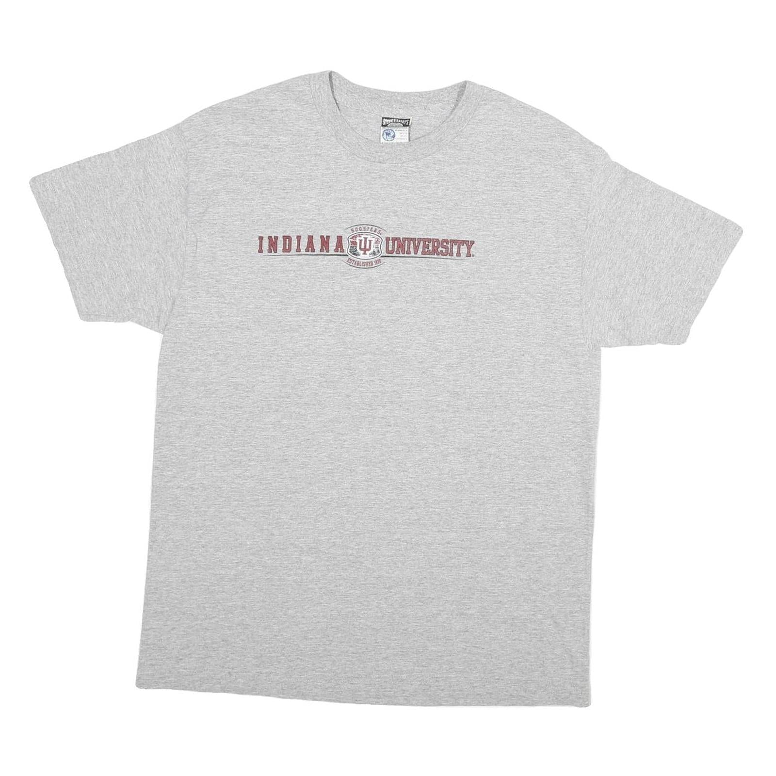 STEVE AND BARRYS Mens Grey Indiana University T-Shirt L Short Sleeve Crew Neck Refurbished - N/A refurbished available on Cerqular
