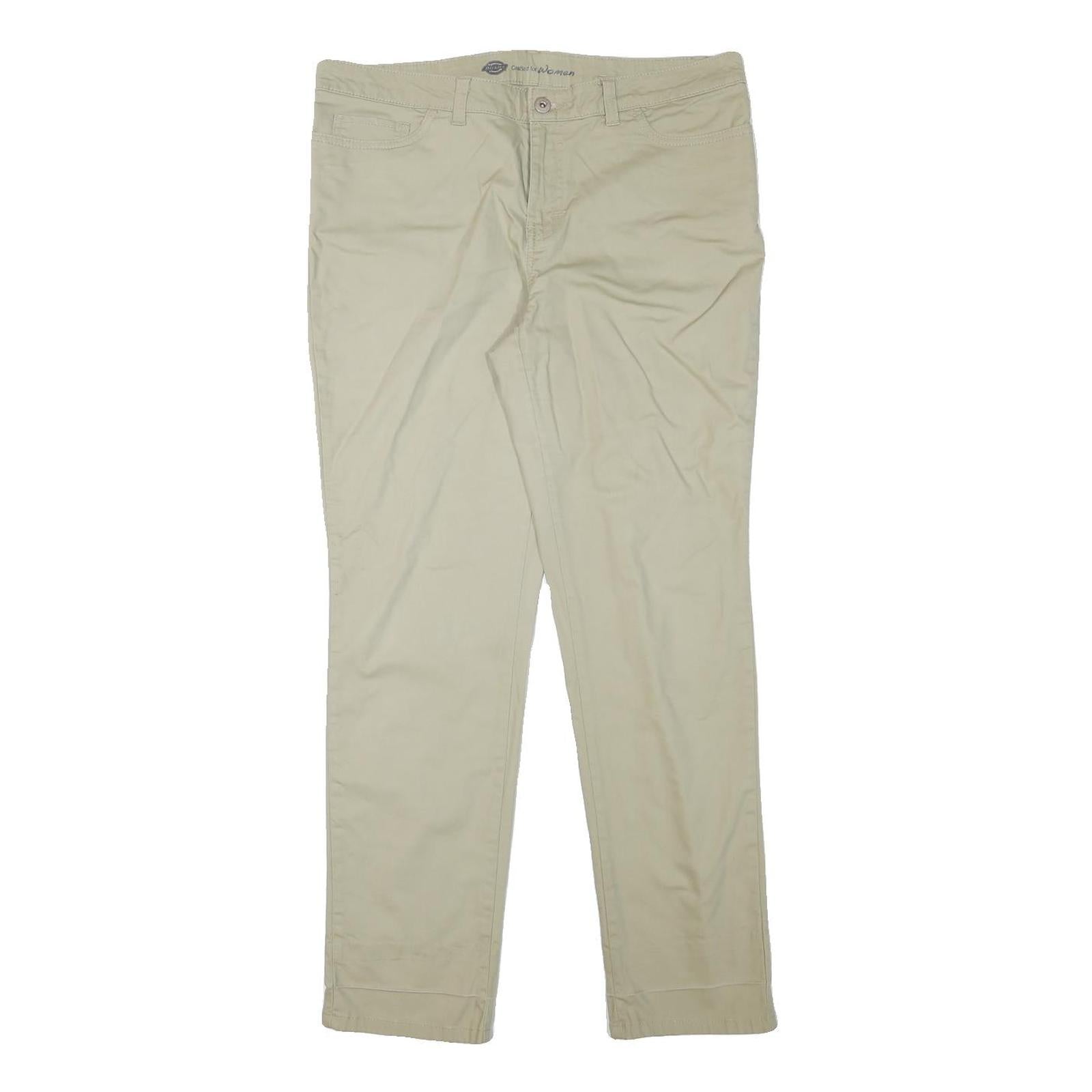 DICKIES Womens Cotton Blend Beige Slim Slim Straight Trousers W34 L30 Casual Refurbished - N/A refurbished available on Cerqular