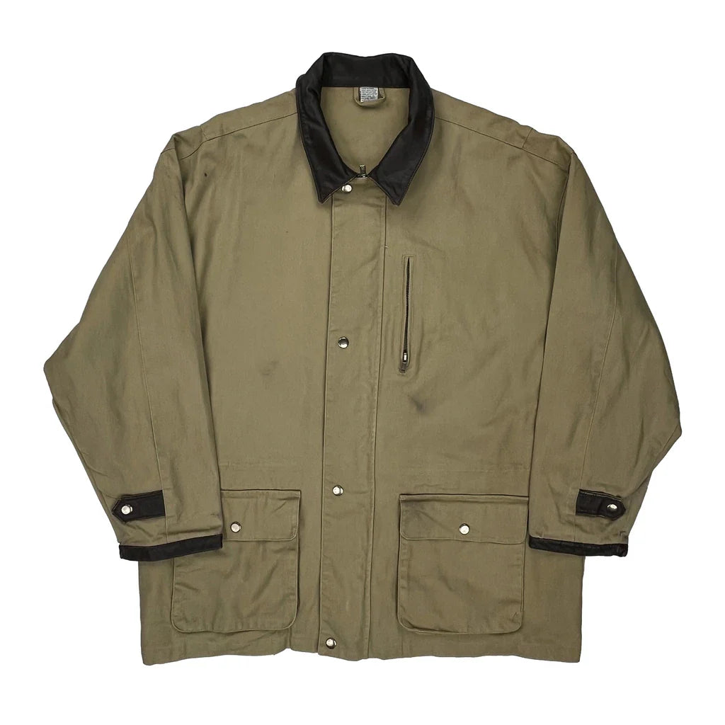 Buy Unbranded Jacket - XL Khaki Cotton Refurbished - $87.09 Unbranded Jacket - XL Khaki Cotton Refurbished - Thrifted (note: this is a term often used to describe second- refurbished available on Cerqular