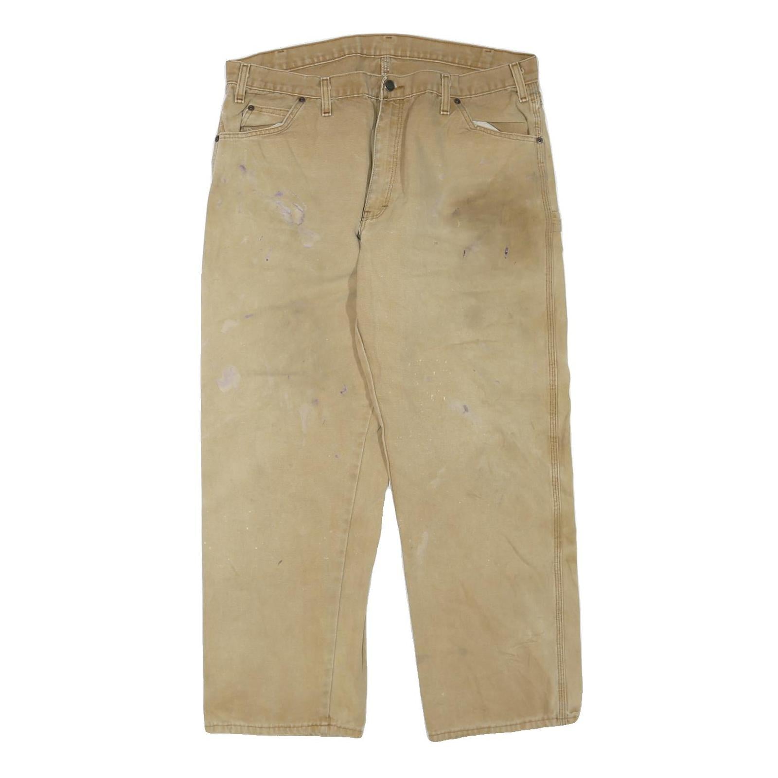 DICKIES Mens Jeans Beige Regular Straight Denim W38 L30 Workwear Durable Refurbished - N/A refurbished available on Cerqular