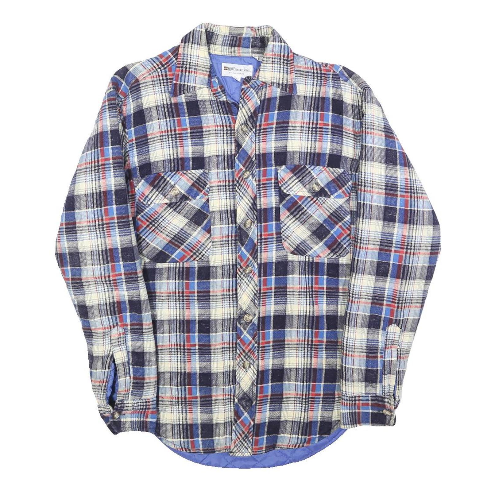 BUD BERMA Lined Mens Blue & White Check Shirt S Button Front Casual Cotton Blend Refurbished - N/A refurbished available on Cerqular