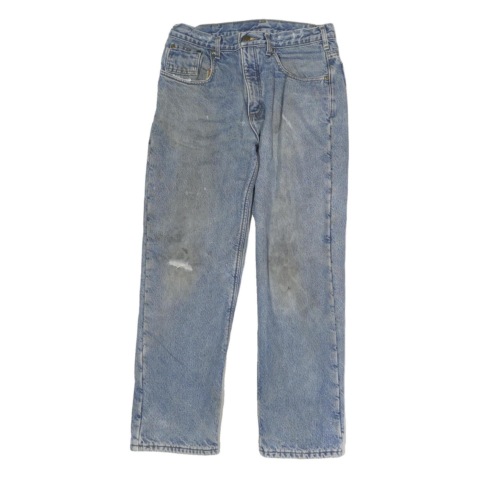 CARHARTT Mens Regular Fit Straight Blue Denim Jeans W32 L30 Workwear Casual Refurbished - N/A refurbished available on Cerqular