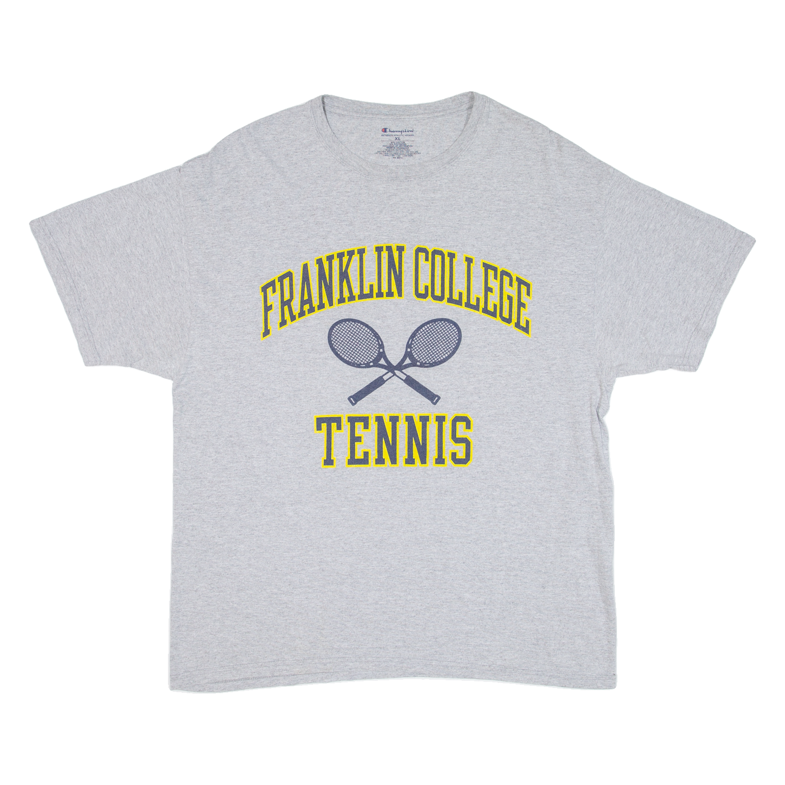 CHAMPION Franklin College Tennis Mens T-Shirt Grey USA XL Refurbished - N/A refurbished available on Cerqular
