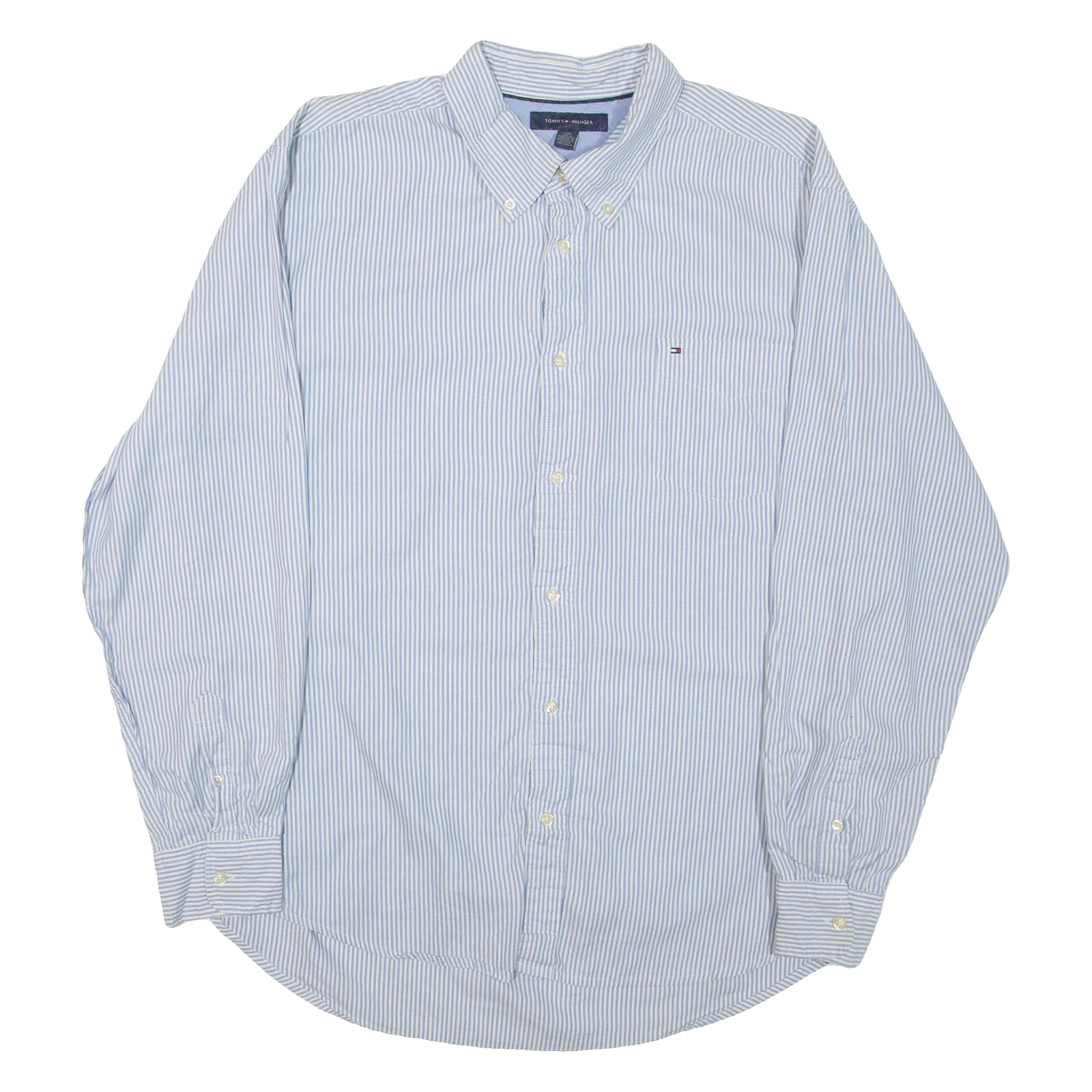 TOMMY HILFIGER Mens Shirt Blue Striped Long Sleeve XL Refurbished - N/A refurbished available on Cerqular