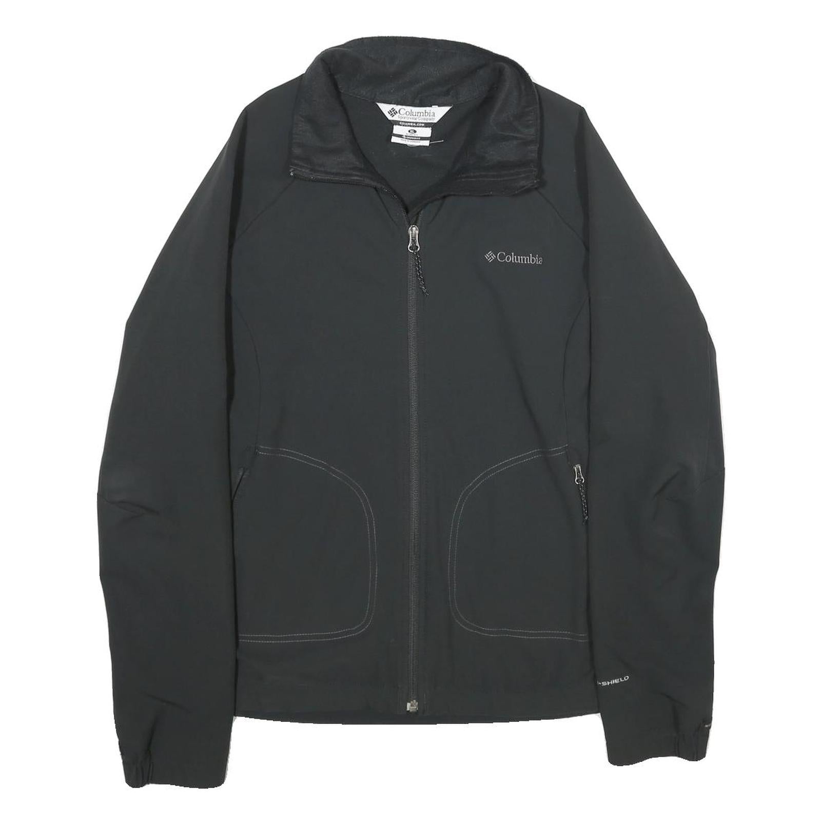 COLUMBIA Womens Black Outdoor Jacket XL Polyester Blend Zip Pockets Lightweight Refurbished - N/A refurbished available on Cerqular