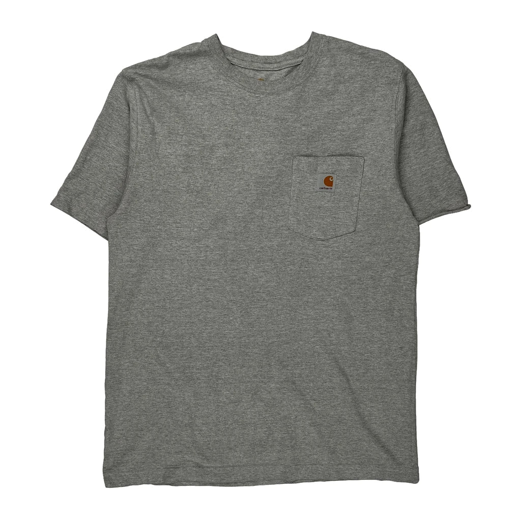 Carhartt T-Shirt - Medium Grey Cotton Refurbished - Thrifted (note: this is a term often used to describe second- refurbished available on Cerqular