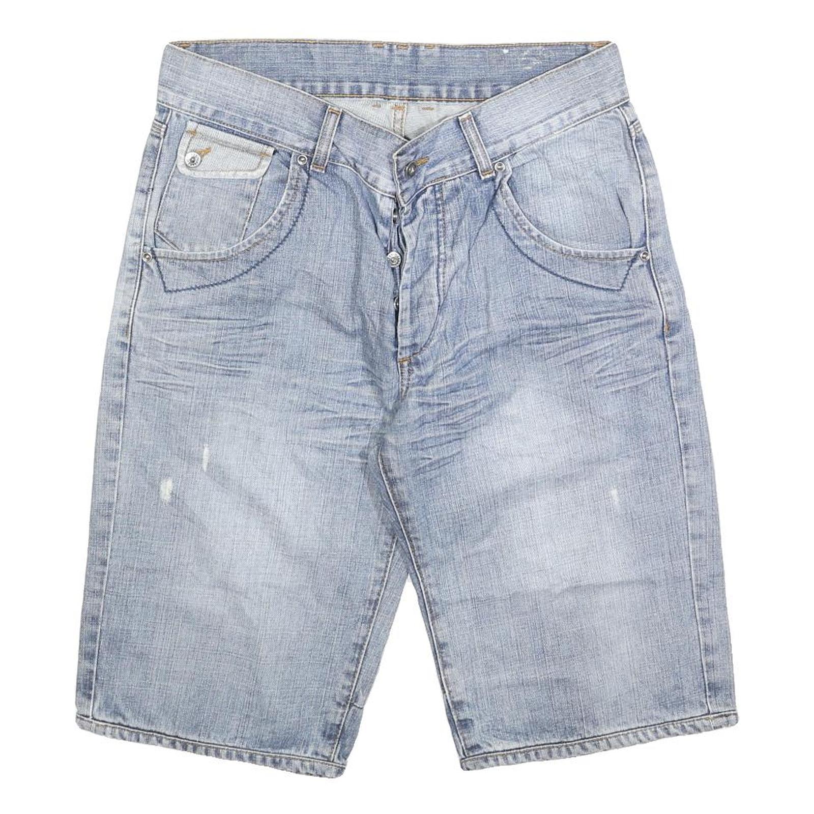 BLEND Mens Denim Blue Cotton Blend Casual Shorts M W32 Stylish Summer Wear Refurbished - N/A refurbished available on Cerqular