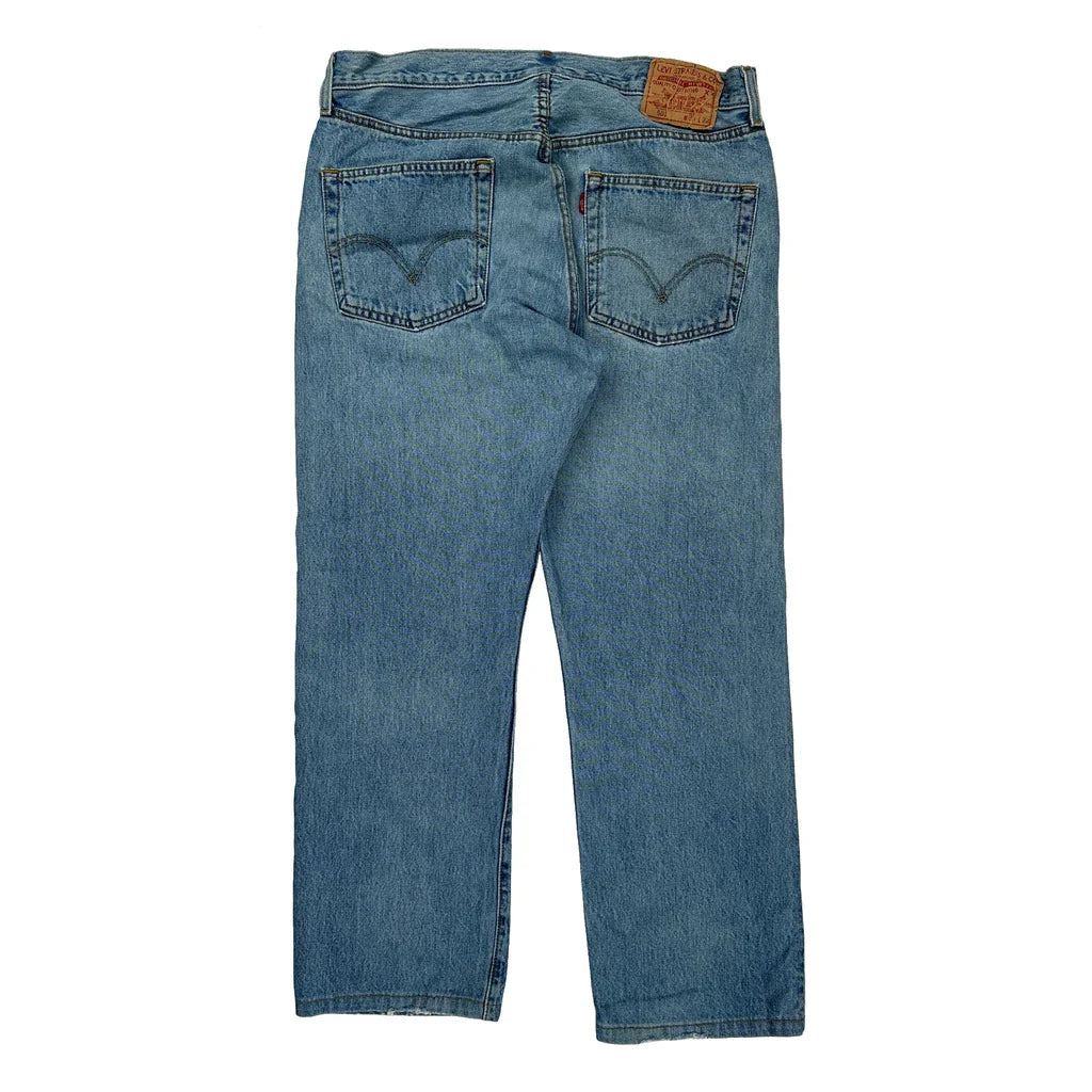 Levis Jeans - 35W 32L Blue Cotton Refurbished - Thrifted (note: this is a term often used to describe second- refurbished available on Cerqular