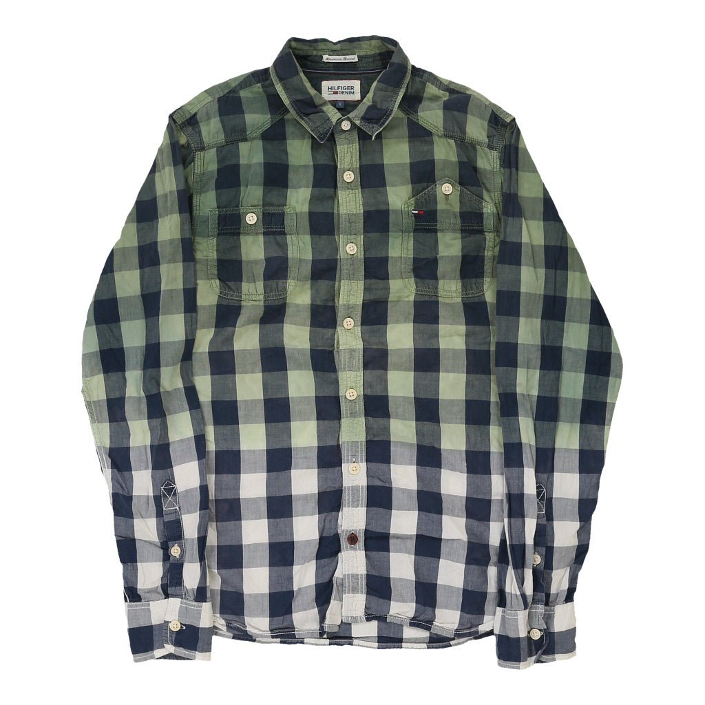 Hilfiger Denim Checked Shirt - Small Green Cotton Refurbished - Thrifted (note: this is a term often used to describe second- refurbished available on Cerqular