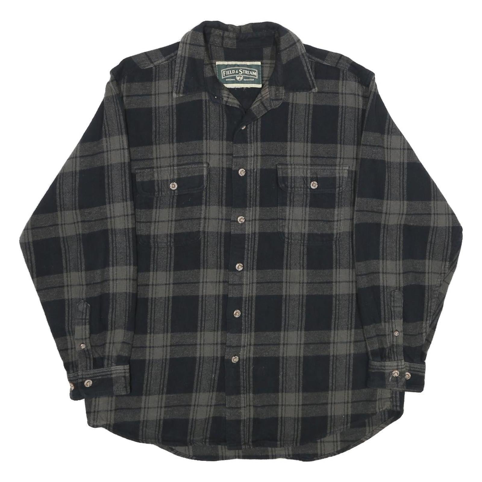 Buy FIELD & STREAM Mens Black & Grey Check Shirt M Cotton Long Sleeve Casual Refurbished - $33.79 FIELD & STREAM Mens Black & Grey Check Shirt M Cotton Long Sleeve Casual Refurbished - N/A refurbished available on Cerqular