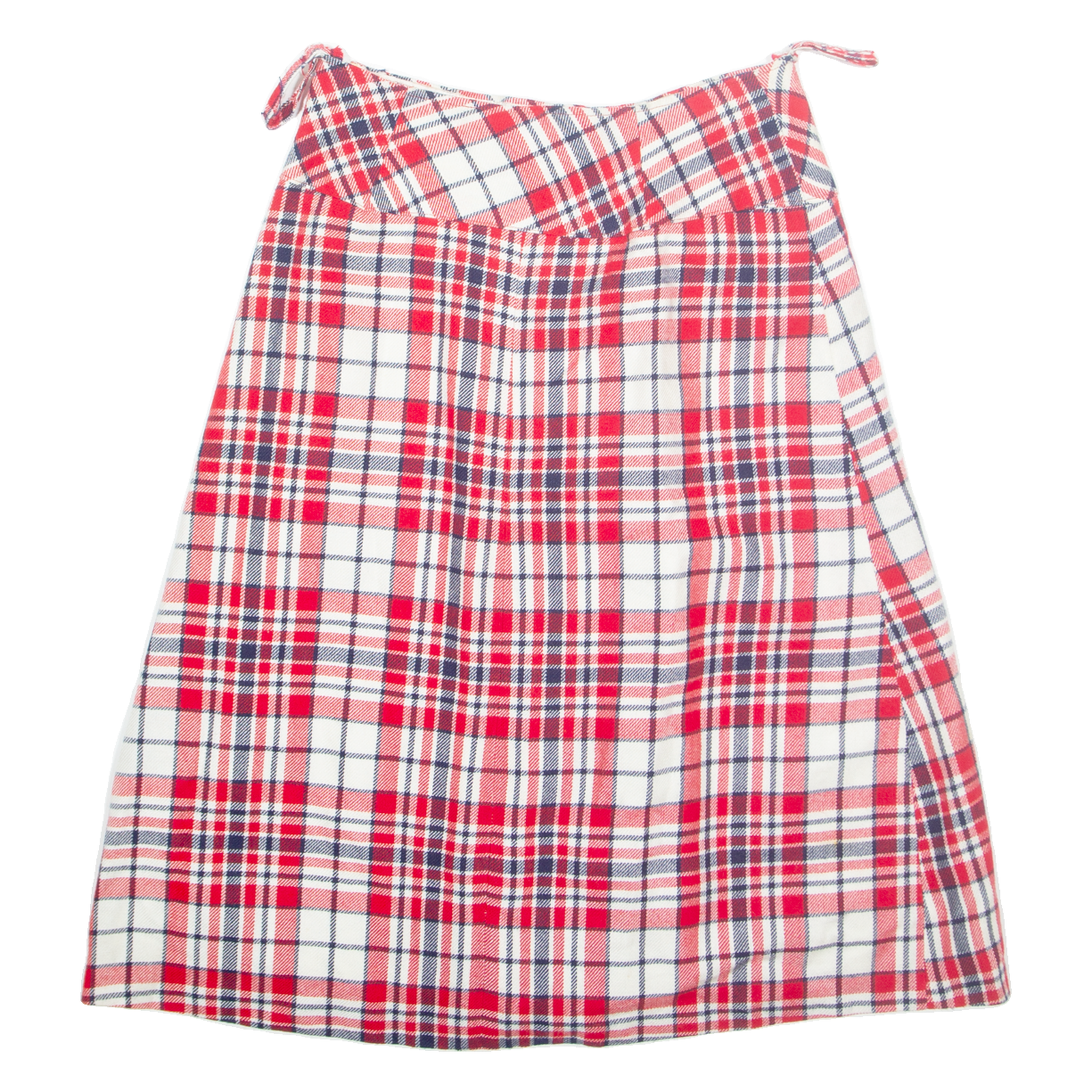 Womens A-Line Skirt Red Midi Wool Check S Refurbished - N/A refurbished available on Cerqular