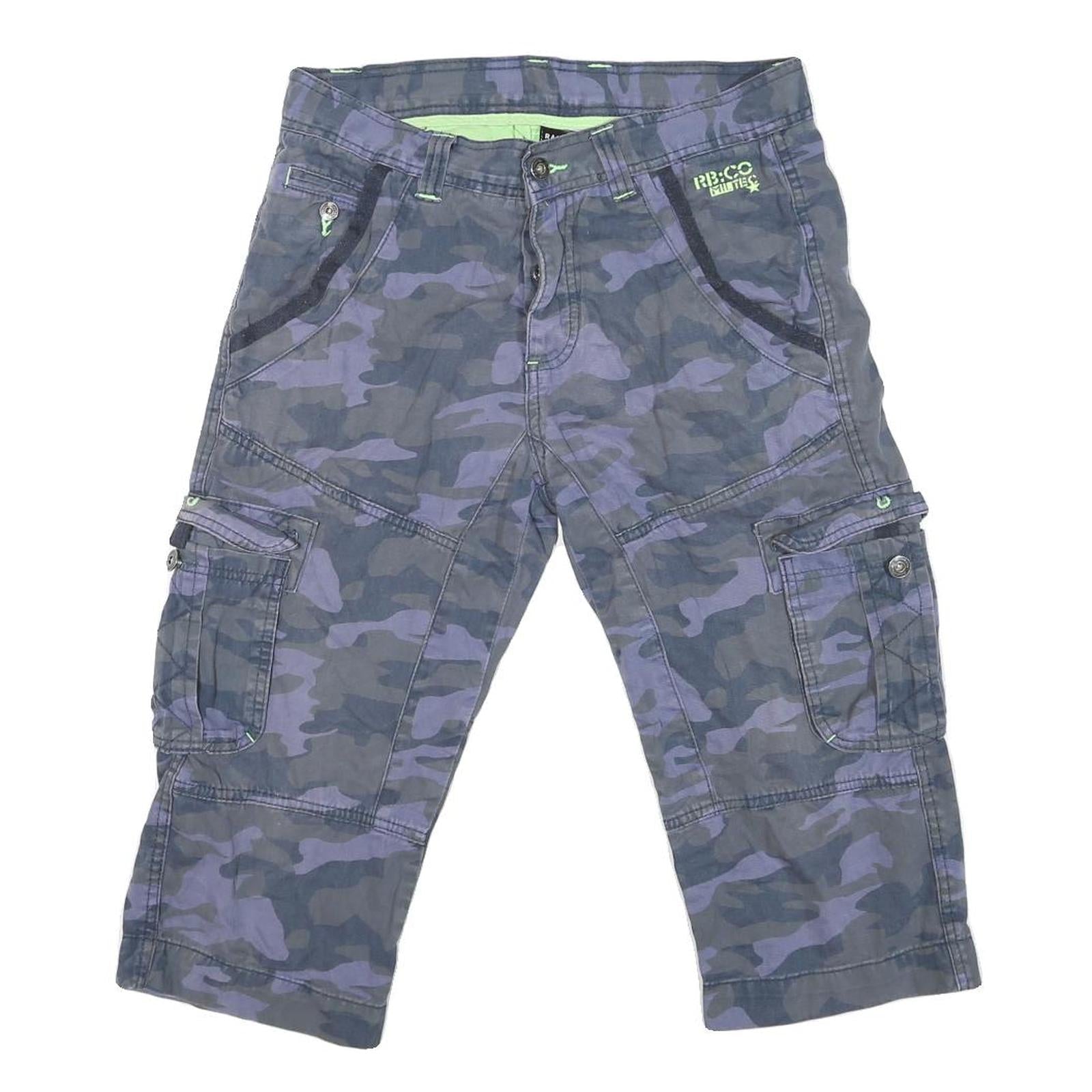 RAIMBOW Mens Shorts Blue Camouflage Cargo L W32 Cotton Blend Casual Refurbished - N/A refurbished available on Cerqular