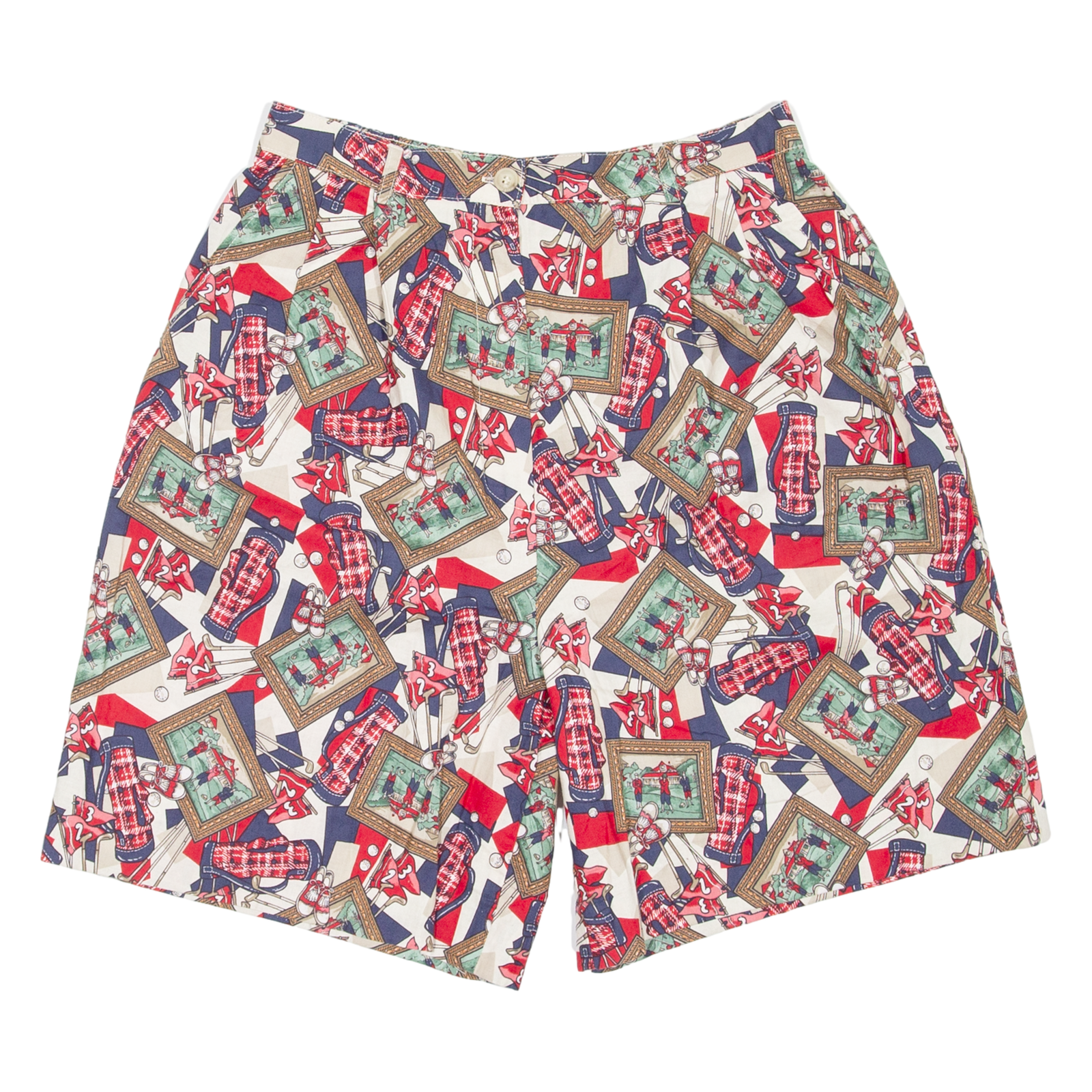 PENDLETON Golf Womens Casual Shorts Red Crazy Pattern XS W26 Refurbished - N/A refurbished available on Cerqular