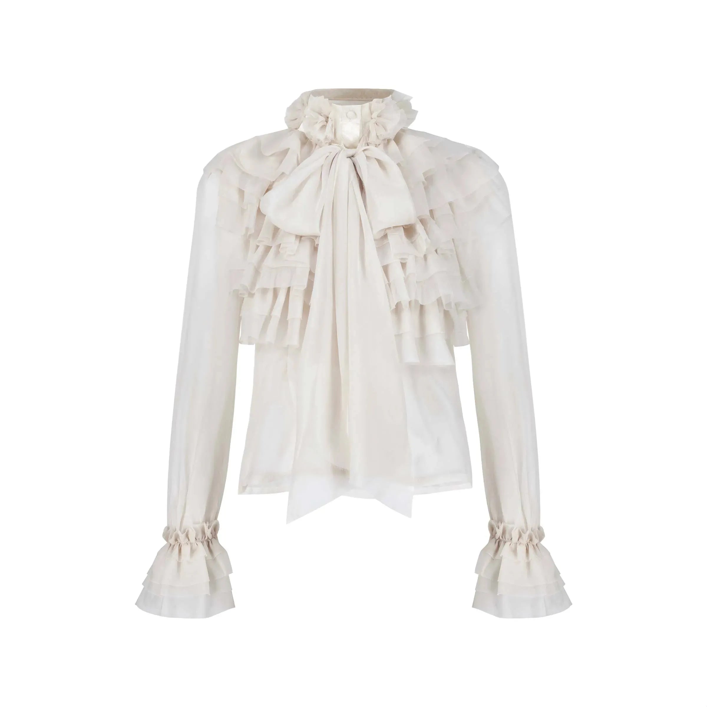 Buy Ruffled Chiffon Blouse | Size: M | Color: White Refurbished - $270.00 Ruffled Chiffon Blouse | Size: M | Color: White Refurbished - Aloud (note: this is a lesser-known brand, but it has refurbished available on Cerqular