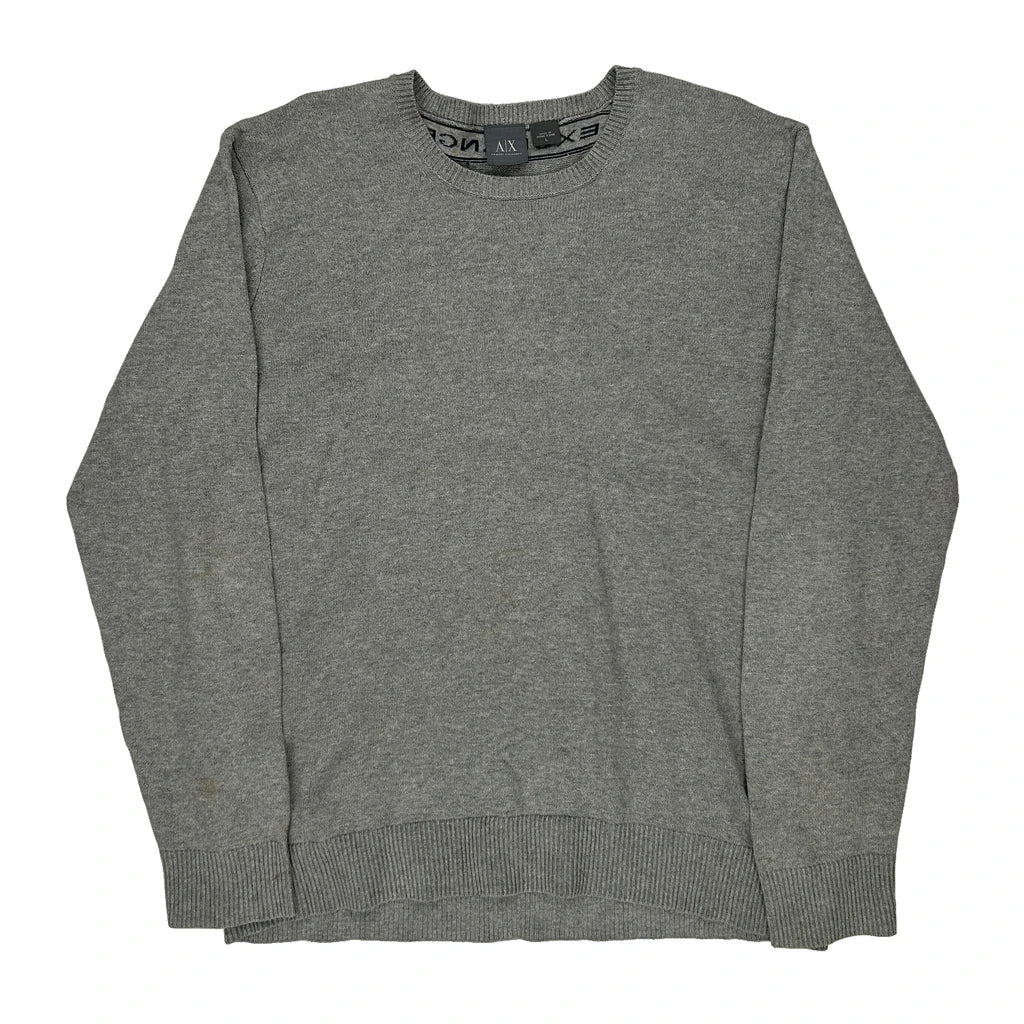 Buy Armani Exchange Jumper - Large Grey Cotton Refurbished - $58.95 Armani Exchange Jumper - Large Grey Cotton Refurbished - Thrifted (note: this is a term often used to describe second- refurbished available on Cerqular