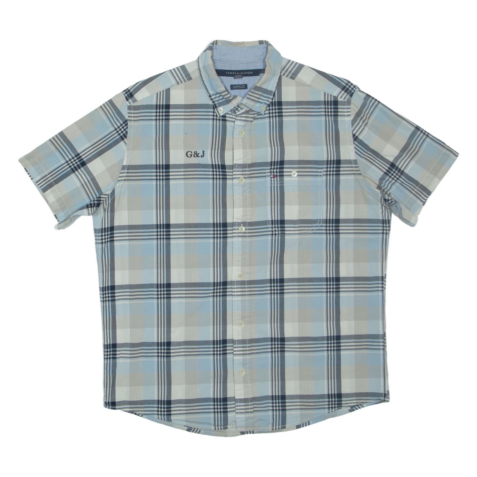 TOMMY HILFIGER Classic Fit Mens Shirt Blue Check M Refurbished - N/A refurbished available on Cerqular