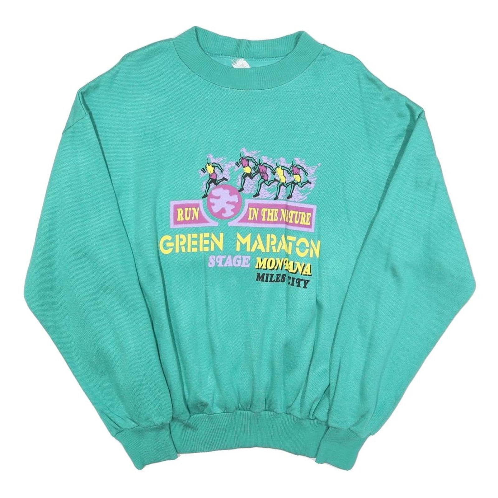 Womens Green Sweatshirt Run In The Nature Green Maraton Crew Neck M Casual Refurbished - N/A refurbished available on Cerqular