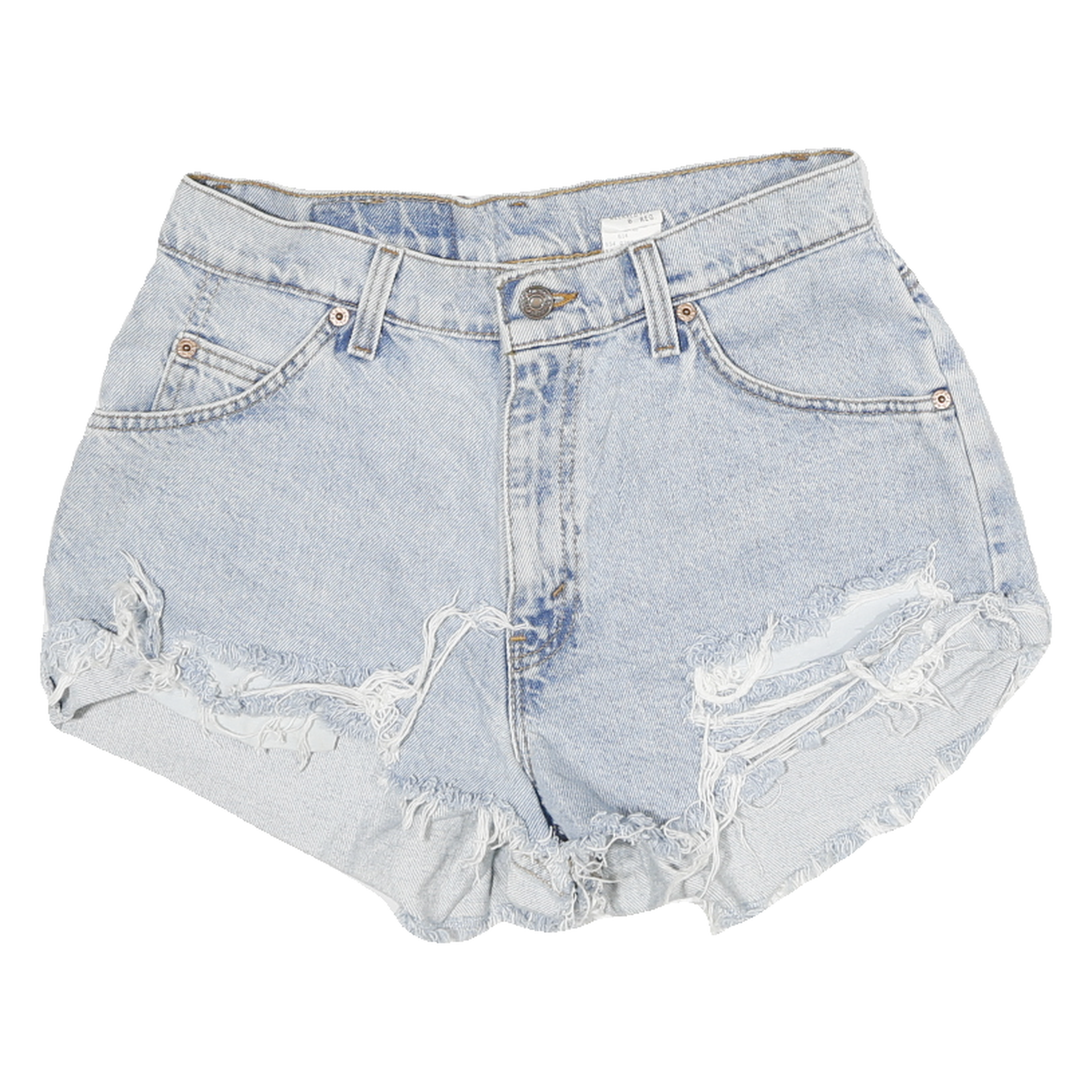 LEVI'S Womens Denim Blue Casual Cut-Off Shorts M W28 Distressed Hem Refurbished - N/A refurbished available on Cerqular
