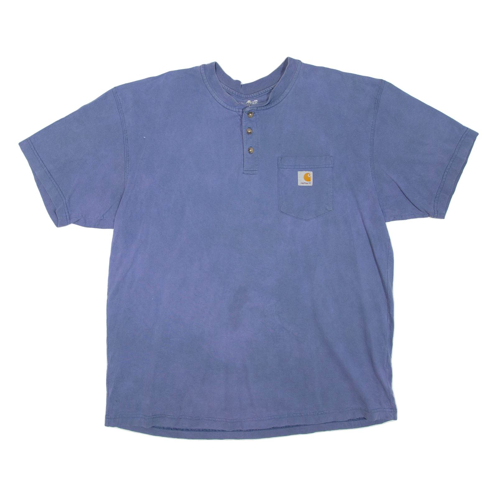 CARHARTT Mens T-Shirt Blue Button Neck XL Refurbished - N/A refurbished available on Cerqular