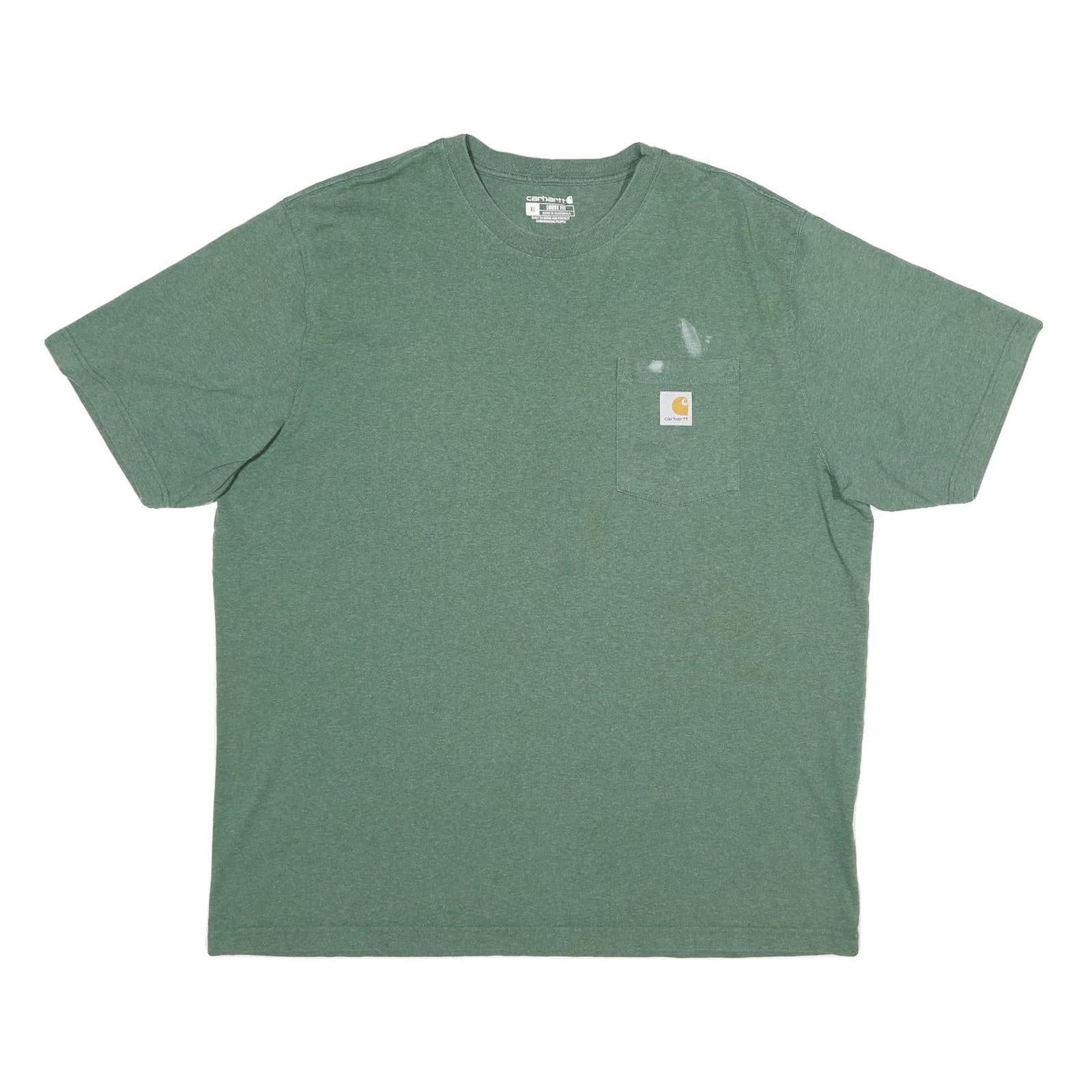 CARHARTT Mens Green Pocket T-Shirt XL Short Sleeve Crew Neck Cotton Blend Casual Refurbished - N/A refurbished available on Cerqular