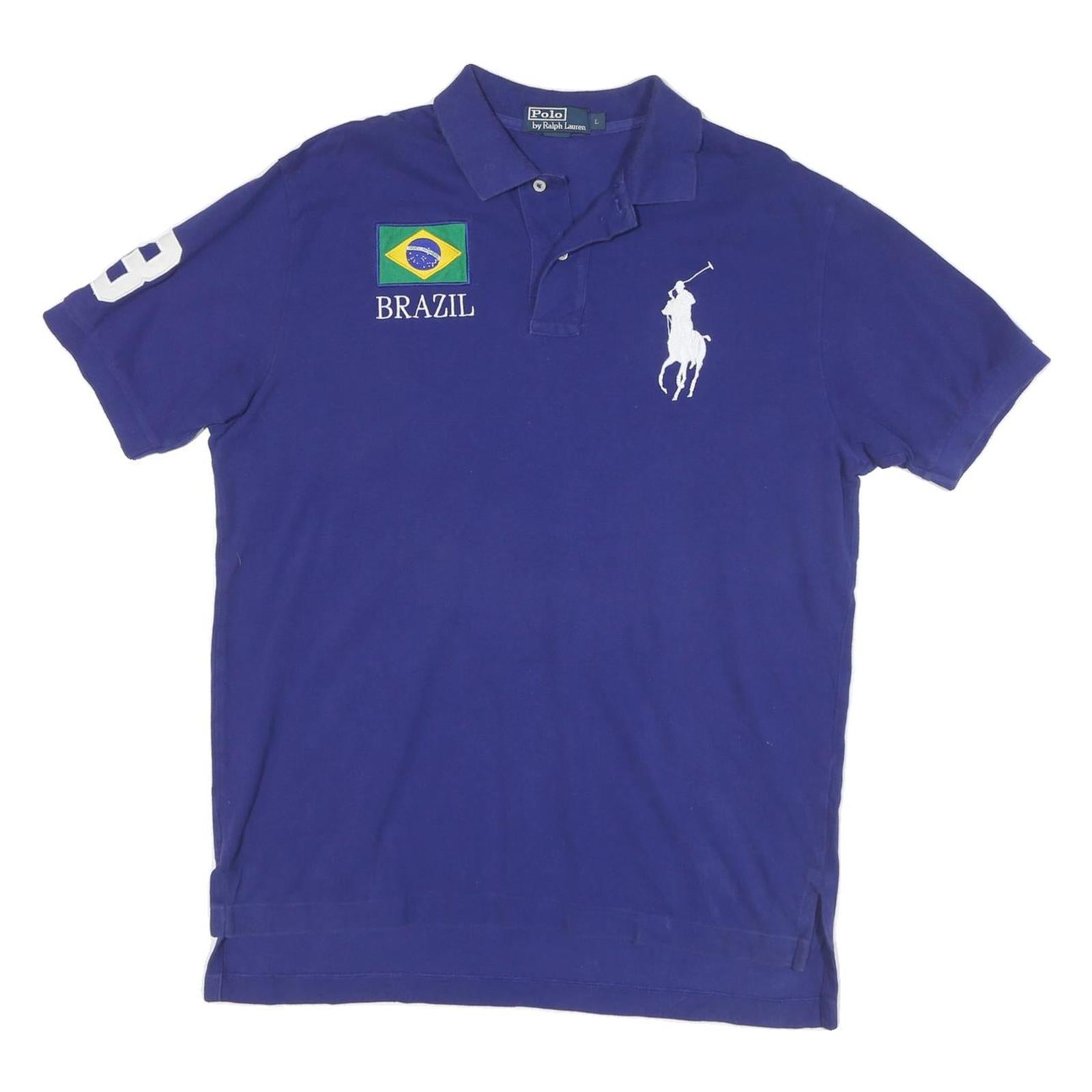 Buy POLO RALPH LAUREN Mens Blue Brazil Short Sleeve Polo Shirt L Cotton Blend Refurbished - $84.49 POLO RALPH LAUREN Mens Blue Brazil Short Sleeve Polo Shirt L Cotton Blend Refurbished - N/A refurbished available on Cerqular