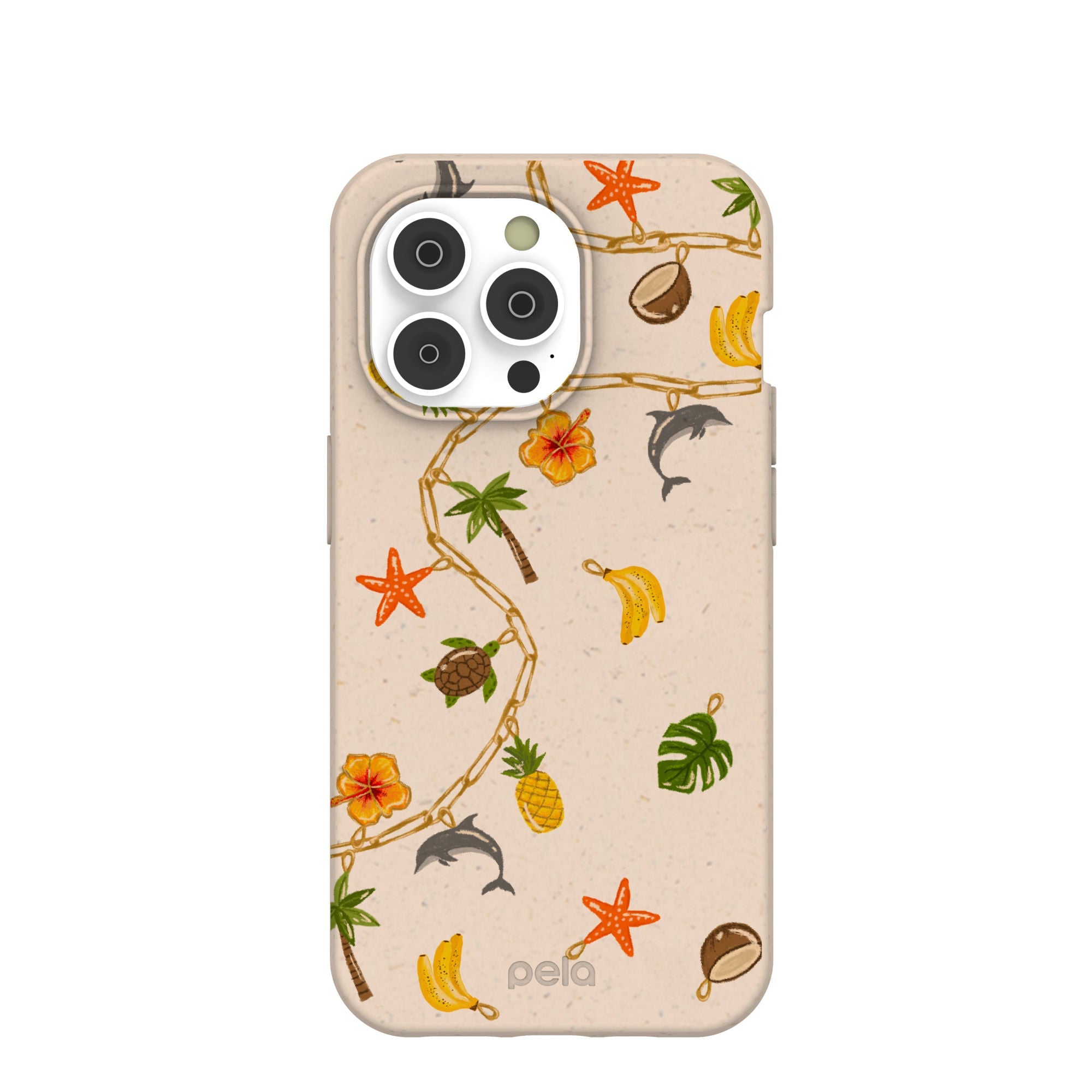 Seashell Island Charms iPhone 14 Pro Case Refurbished - Pela Case refurbished available on Cerqular