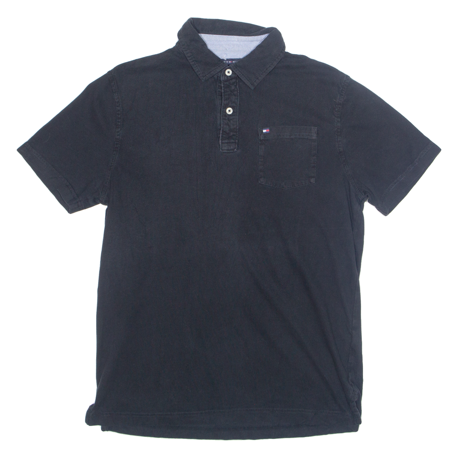 TOMMY HILFIGER Mens Polo Shirt Black M Refurbished - N/A refurbished available on Cerqular