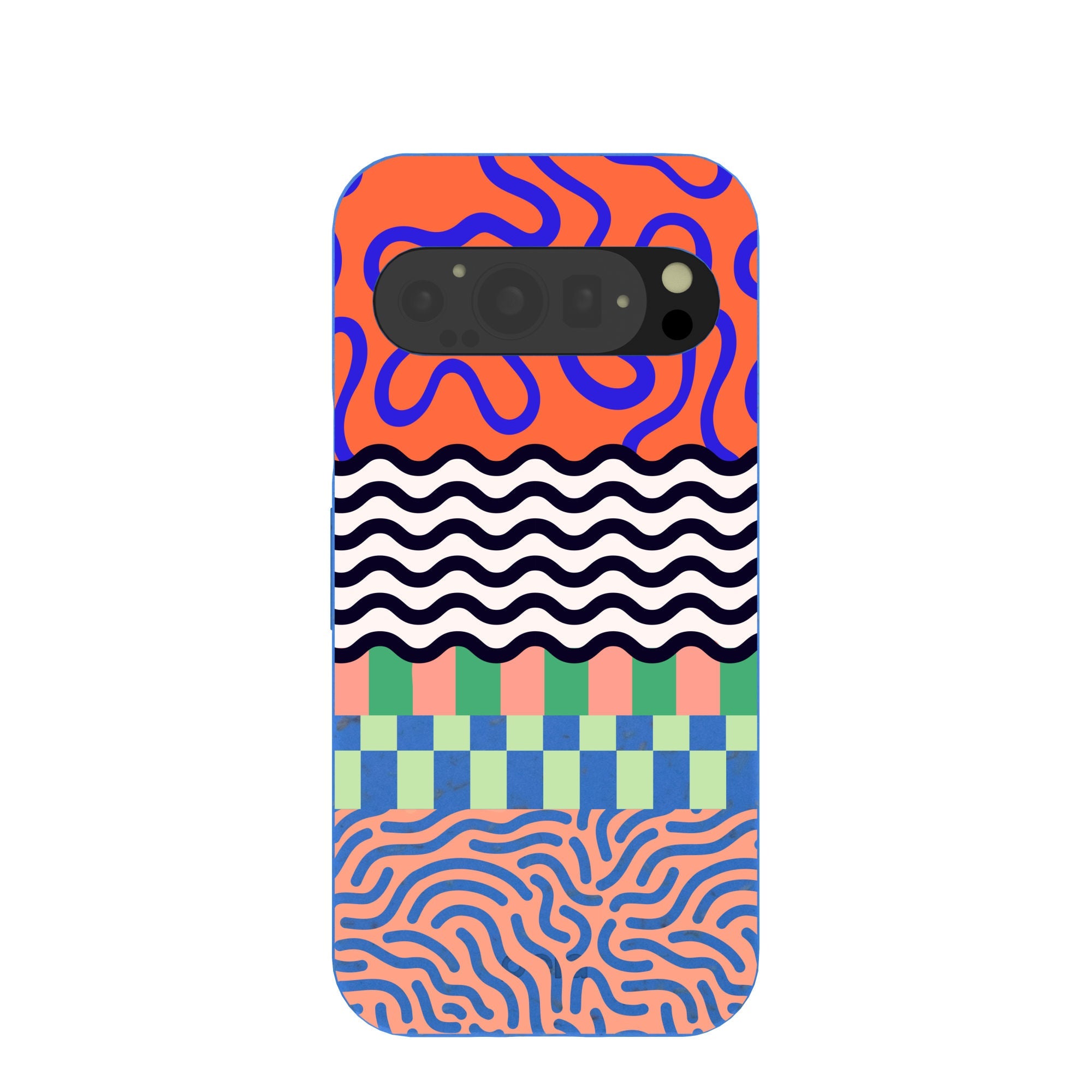 Electric Blue Tangerine Mix Google Pixel 9/9 Pro Case Refurbished - Pela Case refurbished available on Cerqular