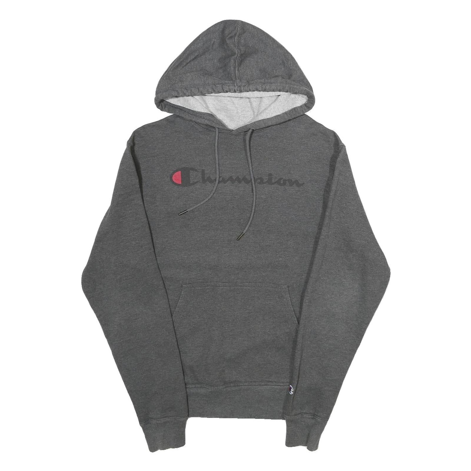 CHAMPION Mens Grey Pullover Hoodie S Cotton Blend Drawstring Refurbished - N/A refurbished available on Cerqular