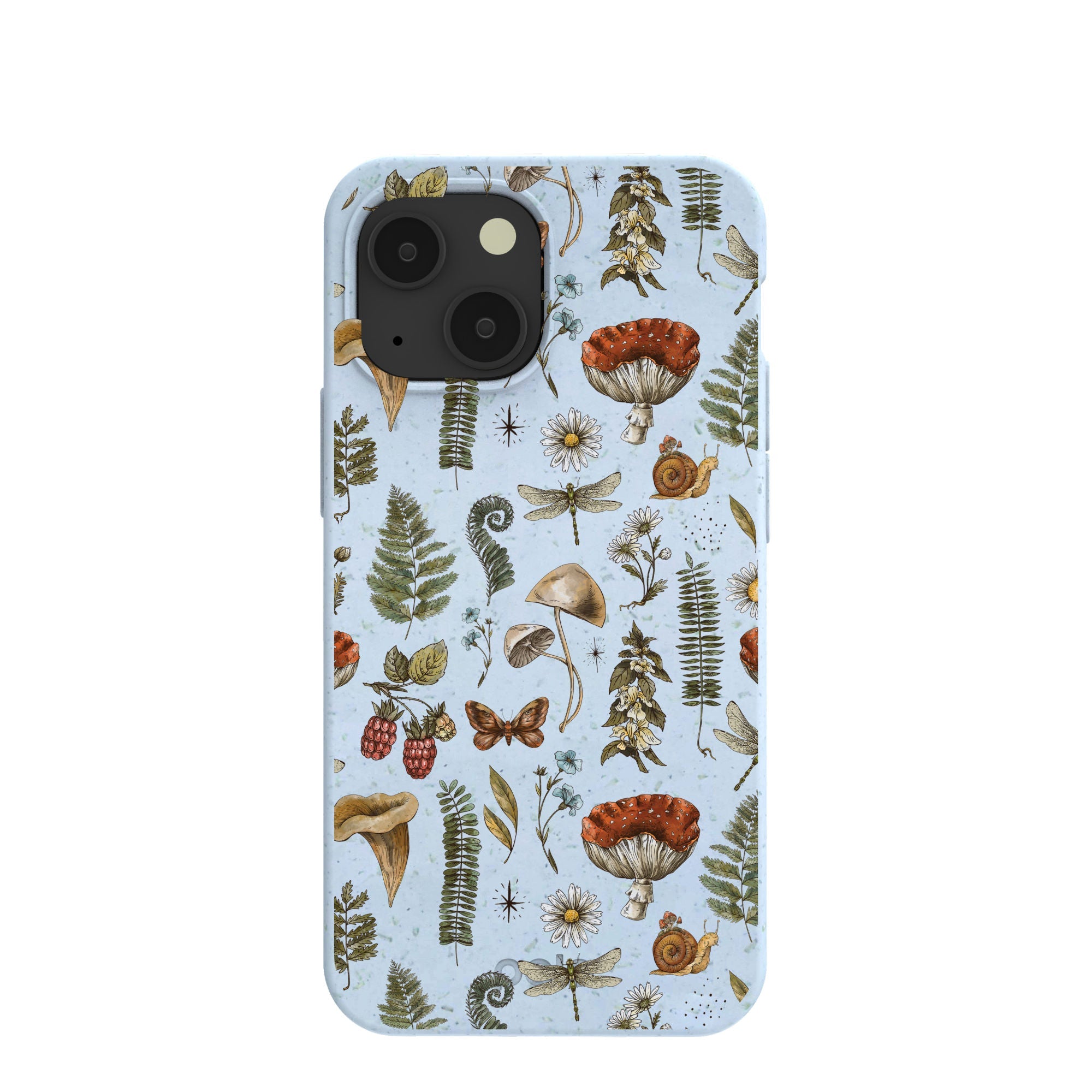 Powder Blue Nature walks iPhone 13 Mini Case Refurbished - Pela Case refurbished available on Cerqular