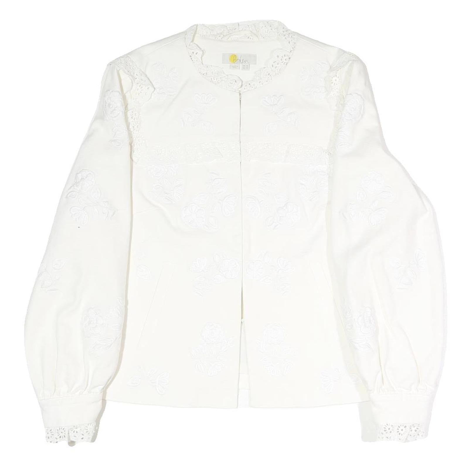 Buy BODEN Womens White Cotton Blend Button Jacket UK 16 Embroidered Floral Pattern Refurbished - $81.89 BODEN Womens White Cotton Blend Button Jacket UK 16 Embroidered Floral Pattern Refurbished - N/A refurbished available on Cerqular