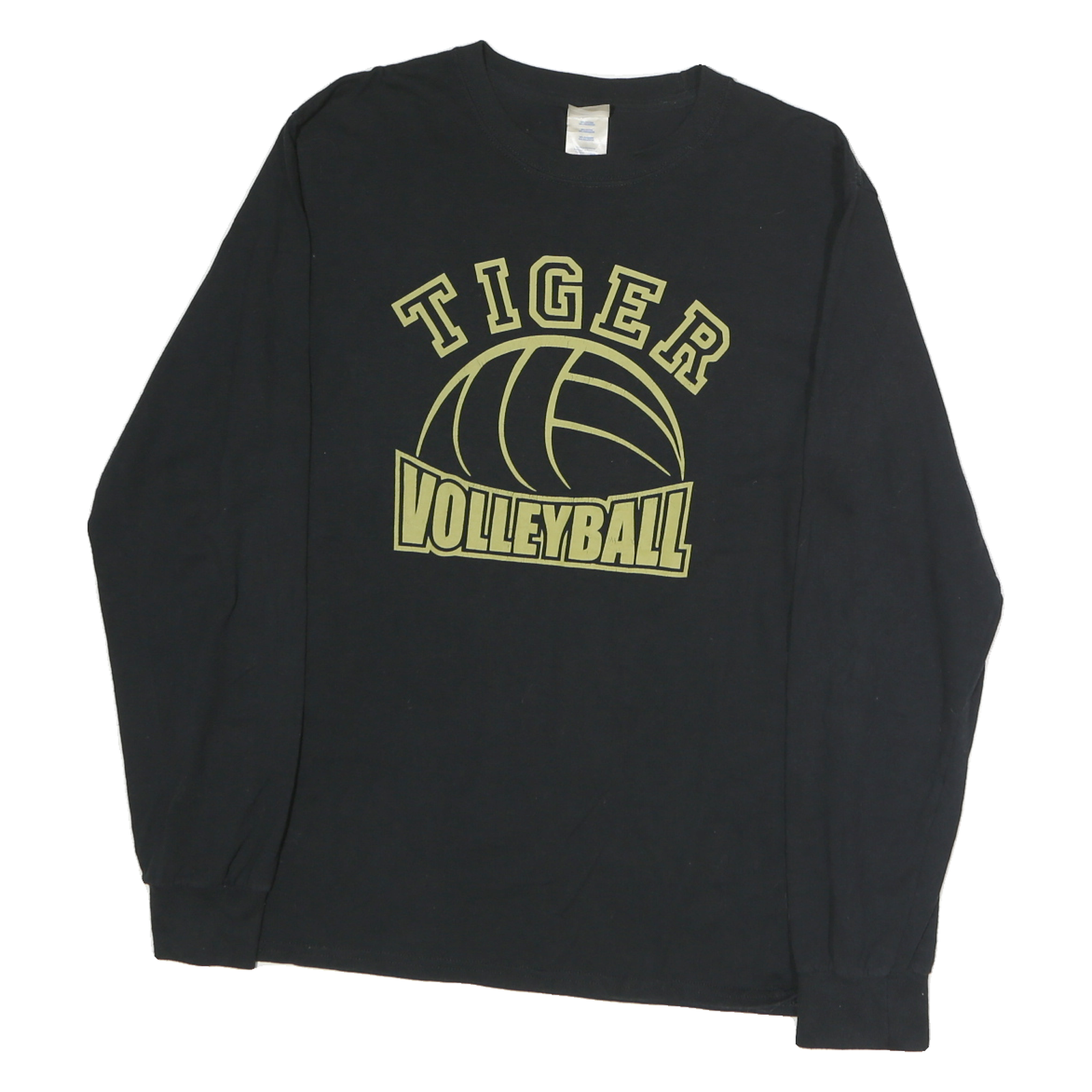 PORT & COMPANY Mens Black Tiger Volleyball Long Sleeve Crew Neck T-Shirt M Refurbished - N/A refurbished available on Cerqular