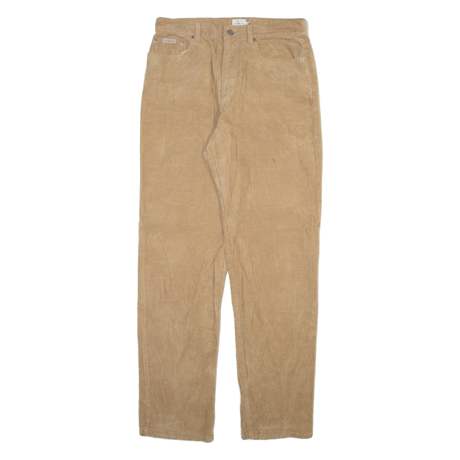 CALVIN KLEIN Womens Corduroy Trousers Beige Regular Straight W32 L32 Refurbished - N/A refurbished available on Cerqular