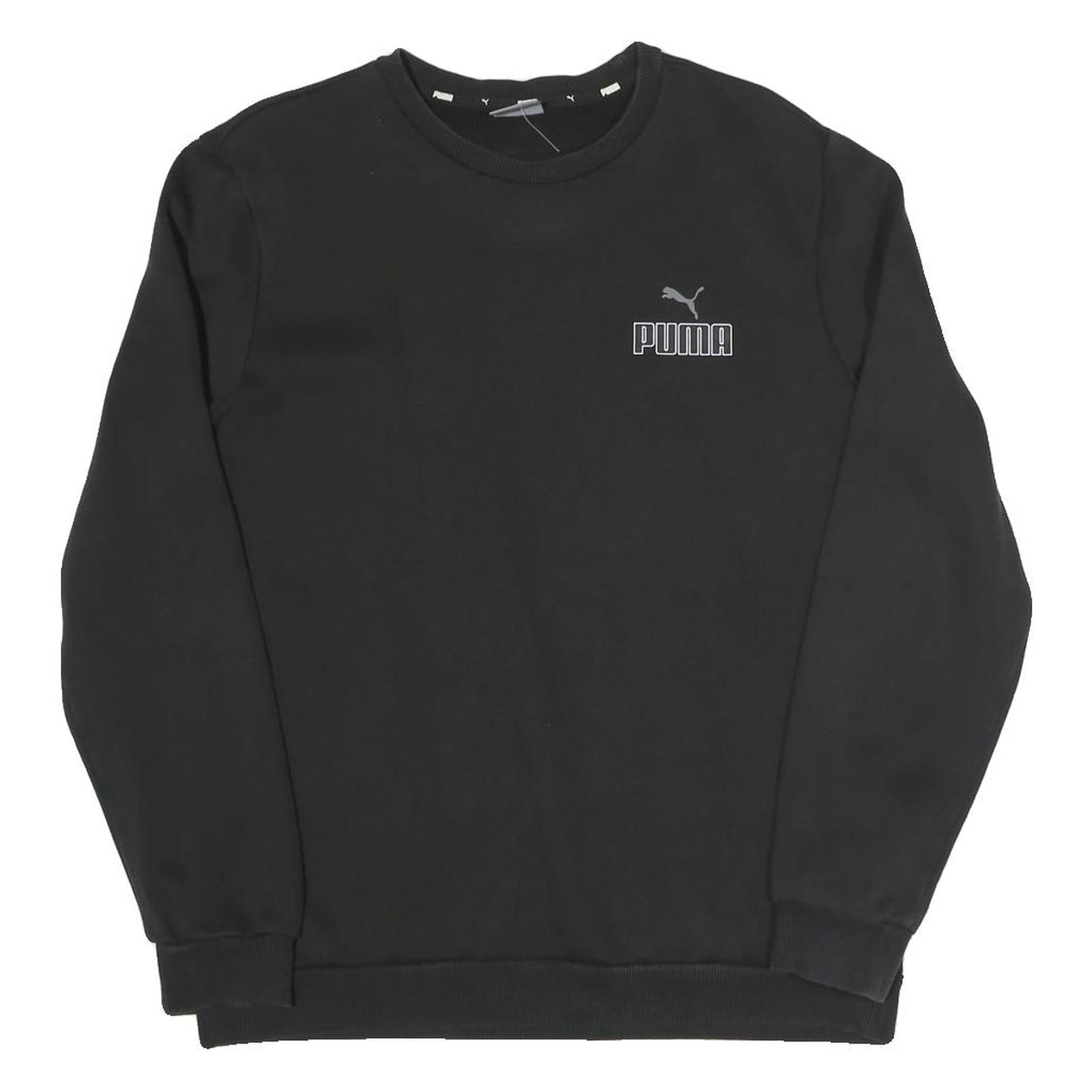 PUMA Mens Black Cotton Blend Crew Neck M Sports Logo Sweatshirt Casual Refurbished - N/A refurbished available on Cerqular