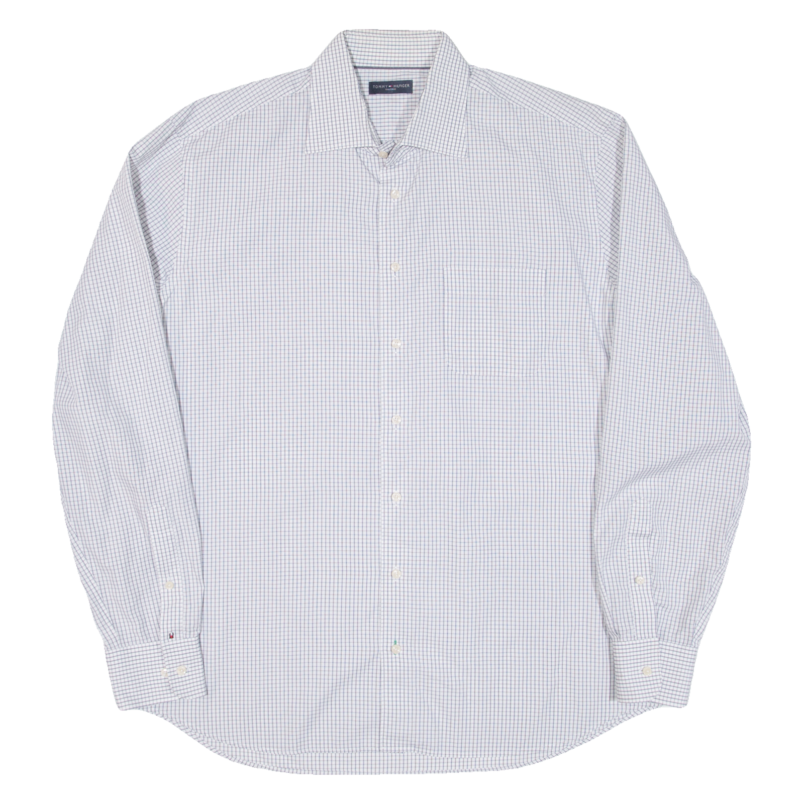 TOMMY HILFIGER Mens Shirt White Check Long Sleeve XL Refurbished - N/A refurbished available on Cerqular