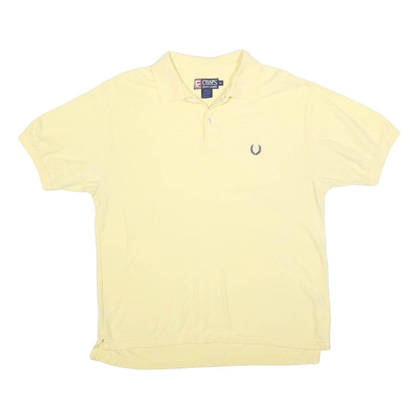 CHAPS RALPH LAUREN Mens Yellow Short Sleeve Plain M Cotton Blend Polo Shirt Refurbished - N/A refurbished available on Cerqular