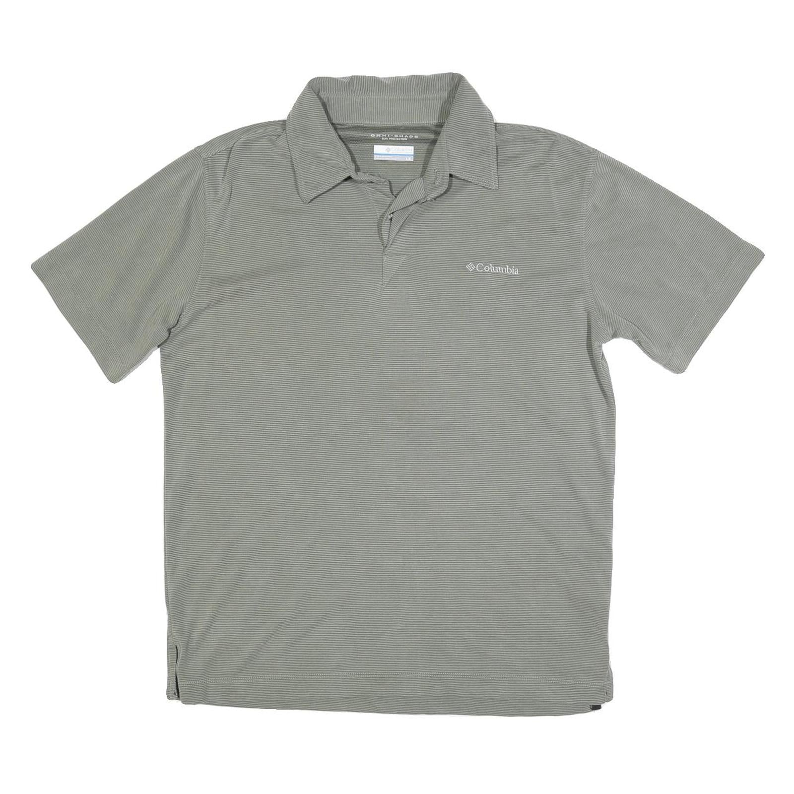 COLUMBIA Mens Grey Polo Shirt L Cotton Blend Short Sleeve Basic Comfortable Fit Refurbished - N/A refurbished available on Cerqular