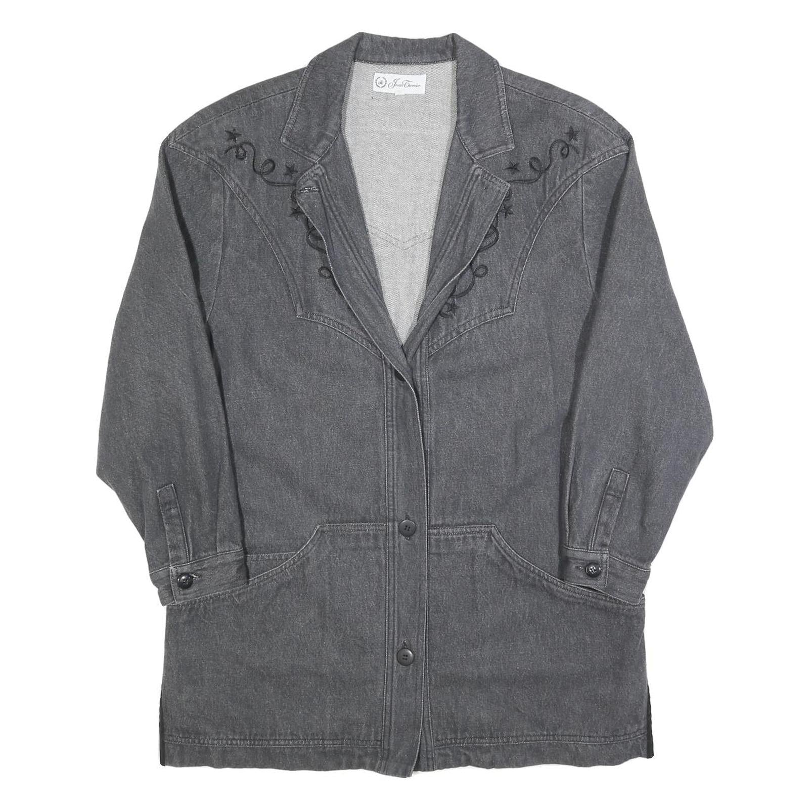 Buy JEAN TERRIER Womens Grey Button Cotton Jacket L Embroidered Pattern Refurbished - $37.69 JEAN TERRIER Womens Grey Button Cotton Jacket L Embroidered Pattern Refurbished - N/A refurbished available on Cerqular