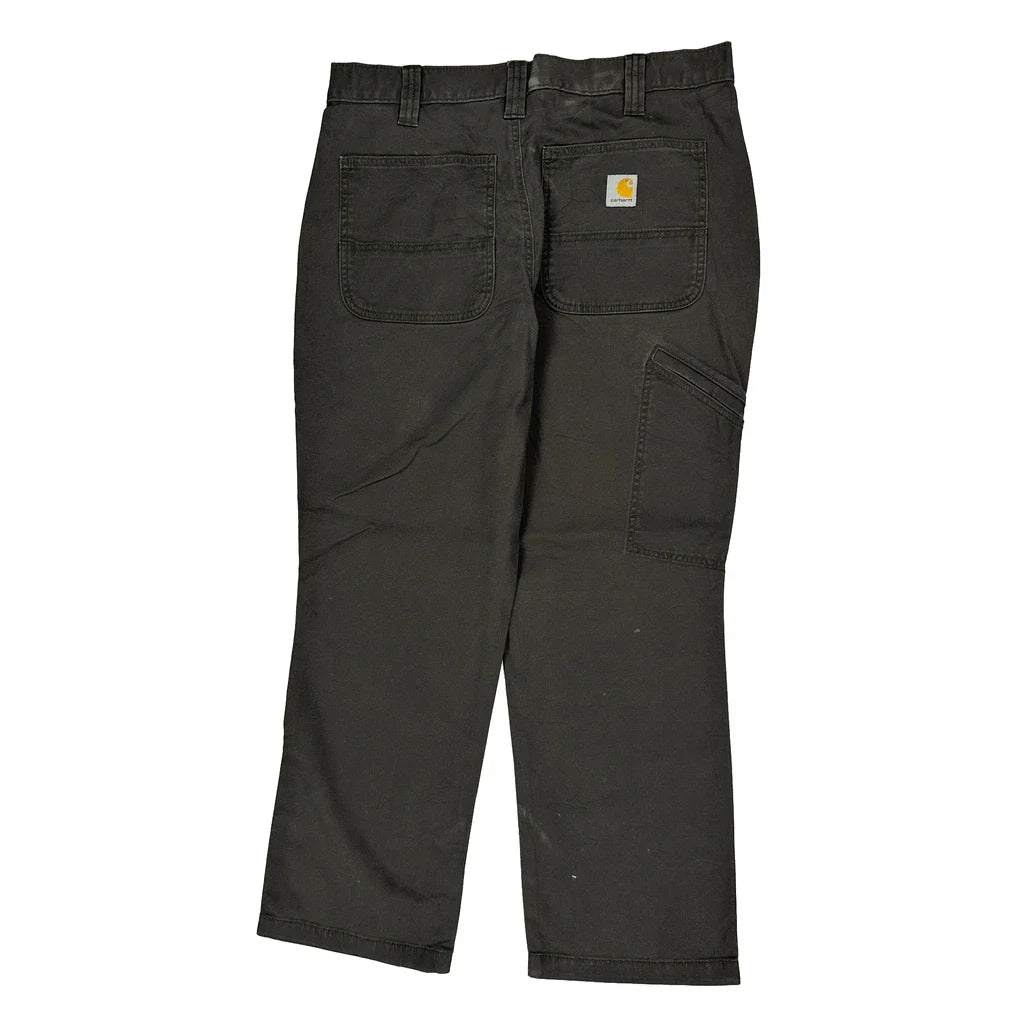 Carhartt Carpenter Trousers - 34W 30L Black Cotton Blend Refurbished - Thrifted (note: this is a term often used to describe second- refurbished available on Cerqular